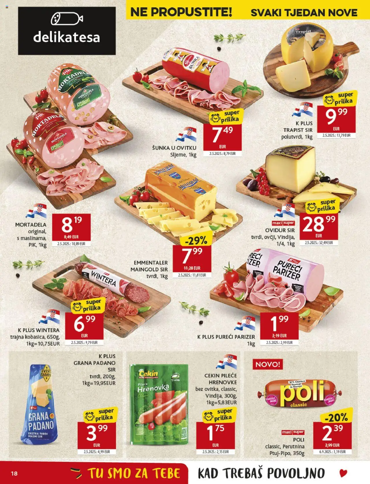 Konzum HR akciós ujság - amely érvényes a következő dátumtól: 08.10.2025 | Oldal: 18 | Termékek: Grana padano