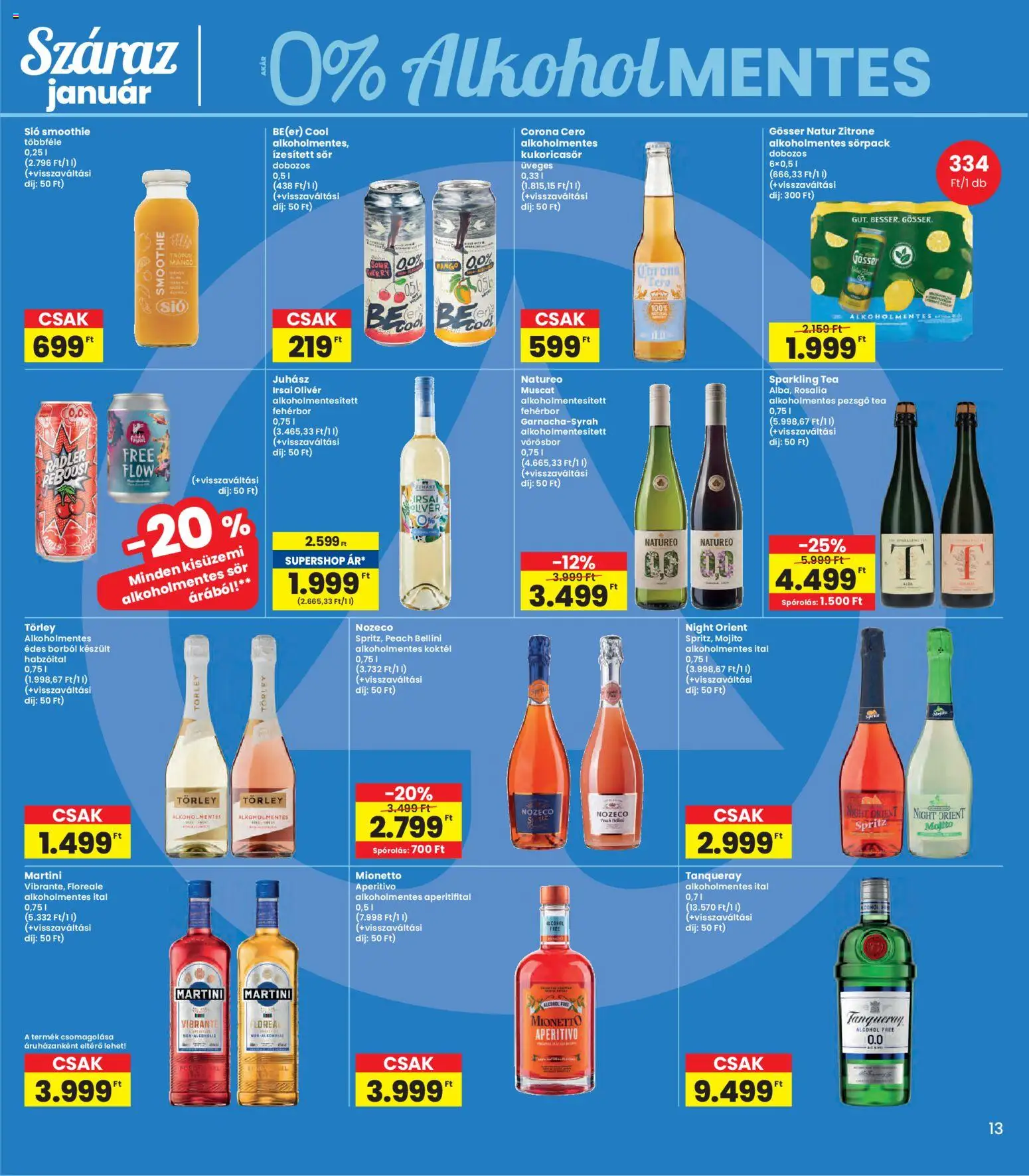 Interspar akciós ujság - amely érvényes a következő dátumtól: 08.01.2026 | Oldal: 13 | Termékek: Radler, Pezsgő, Vörösbor, Smoothie