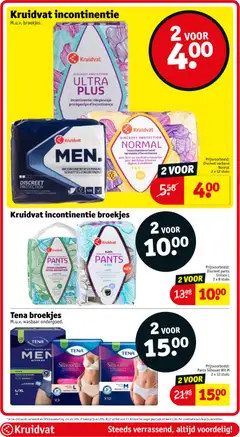 Kruidvat Men incontinentieverband, Discreet protection incontinentieverband servietttes d'incontinence voor licht tot medium urineverlies - Voorbeeld van een folder van Kruidvat, geldig van 06.01.2026 | Pagina: 53