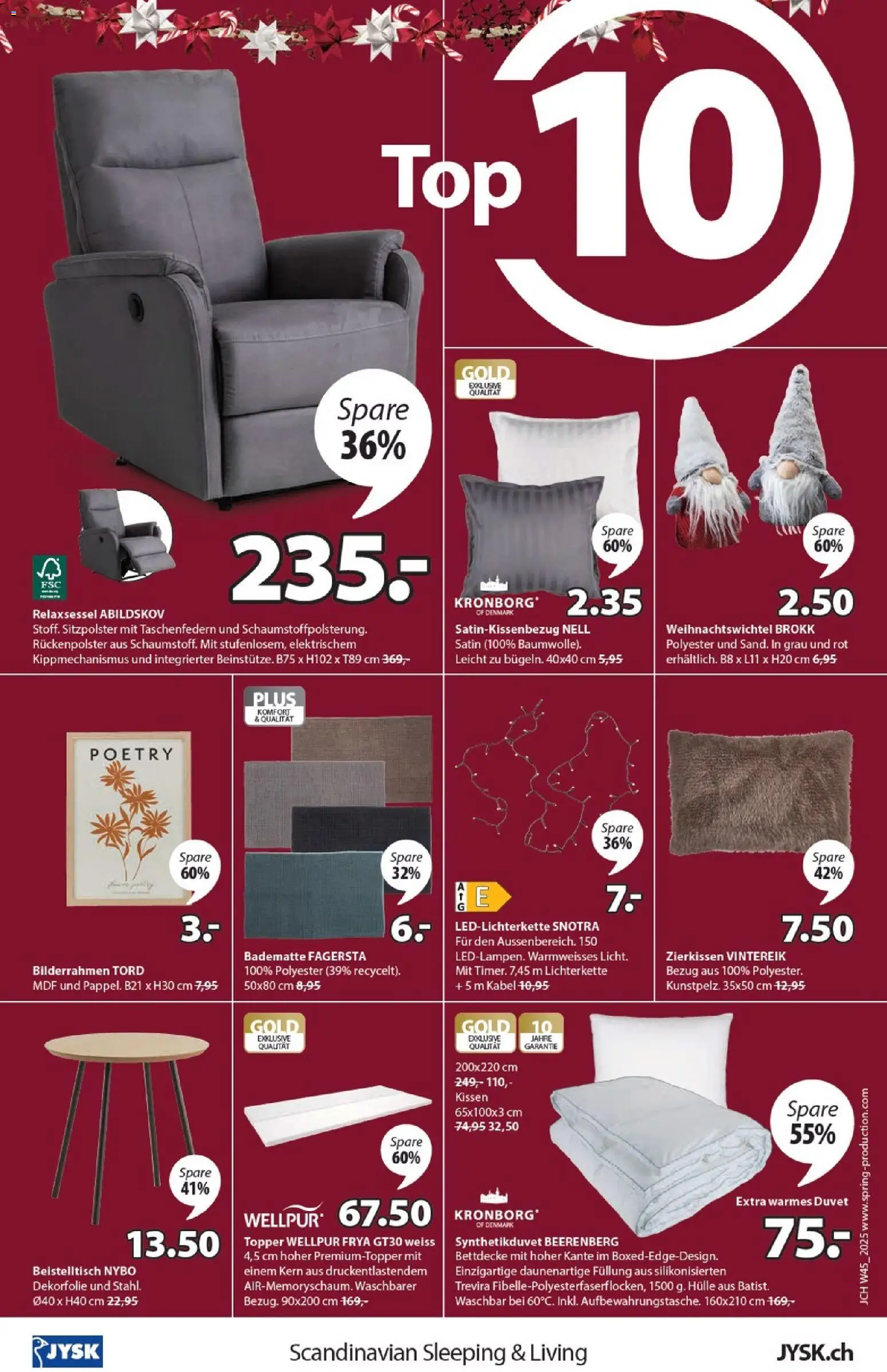 JYSK Aktionen – gültig ab 04.11.2025 | Seite: 24 | Produkte: Topper, Bettdecke, Hülle, Relaxsessel