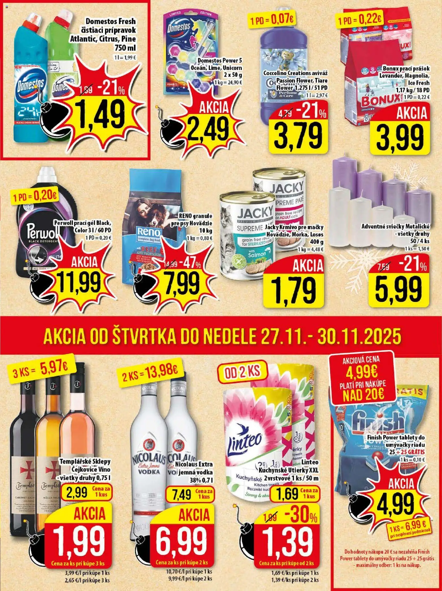 Nové Klas akcie – leták je platný od 24.11.2025 | Strana: 23 | Produkty: Tablet, Prací prášok, Aviváž, Coccolino