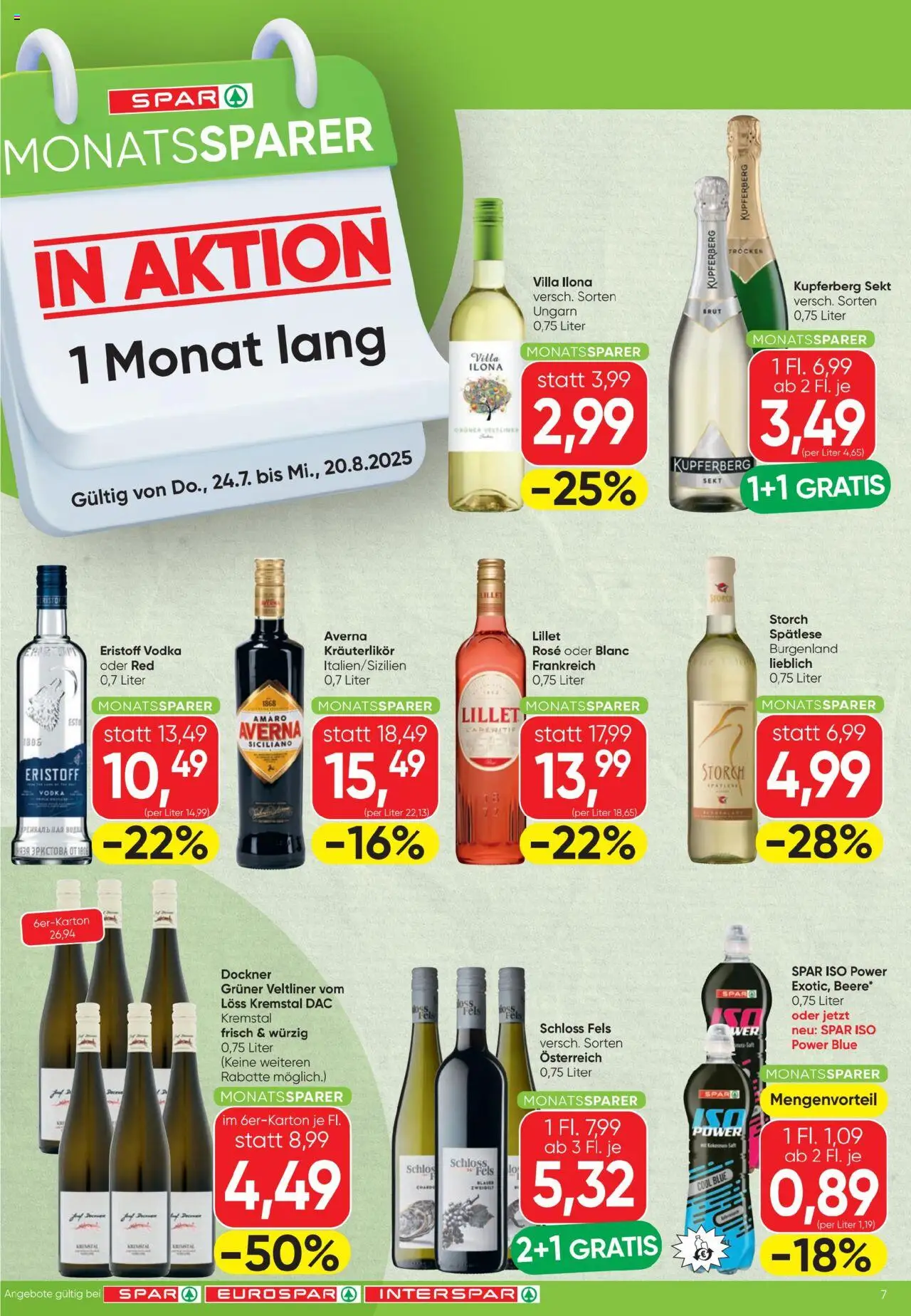 Spar Flugblatt gültig ab 24.07.2025 | Seite: 7