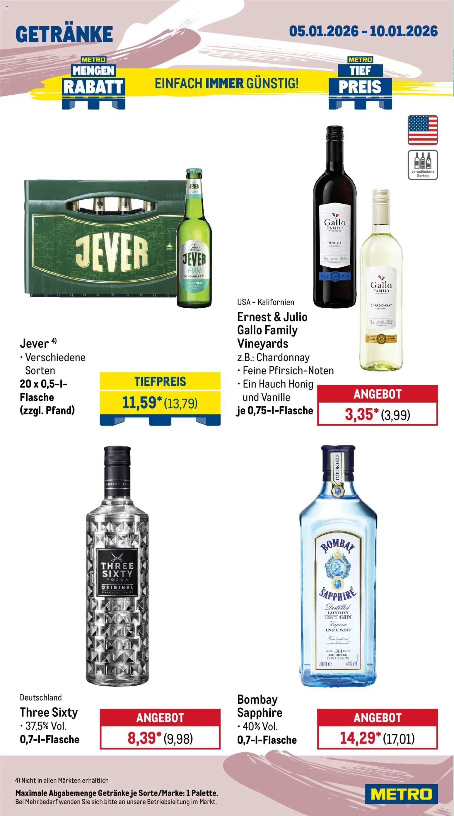 Metro Wochen-Angebote Gastro – gültig ab 05.01.2026 | Seite: 16 | Produkte: Jever, Vodka, Gin
