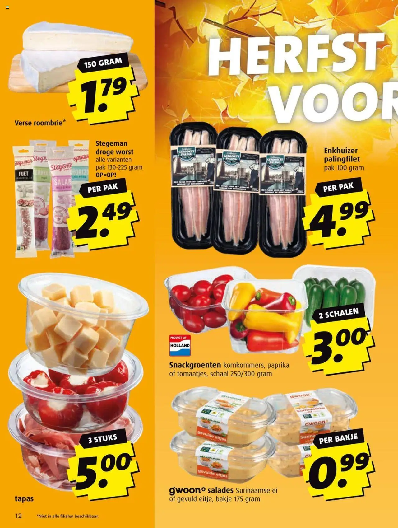 {H1} | Pagina: 12 | Producten: Schaal, Salades, Worst, Kész piskótalap