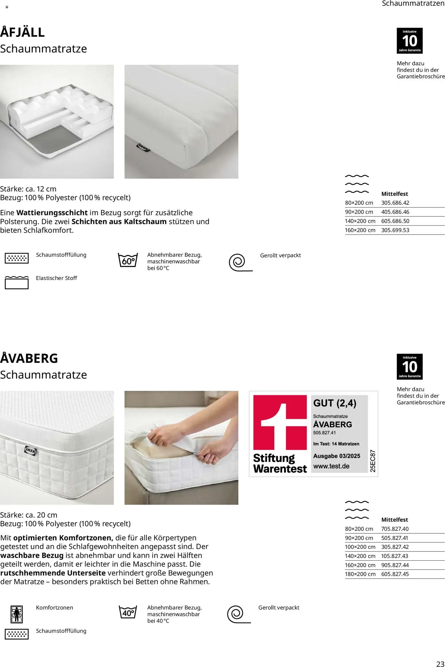 Ikea Prospekt  Schlafkomfort	 – gültig ab 30.09.2025 | Seite: 23 | Produkte: Matratze