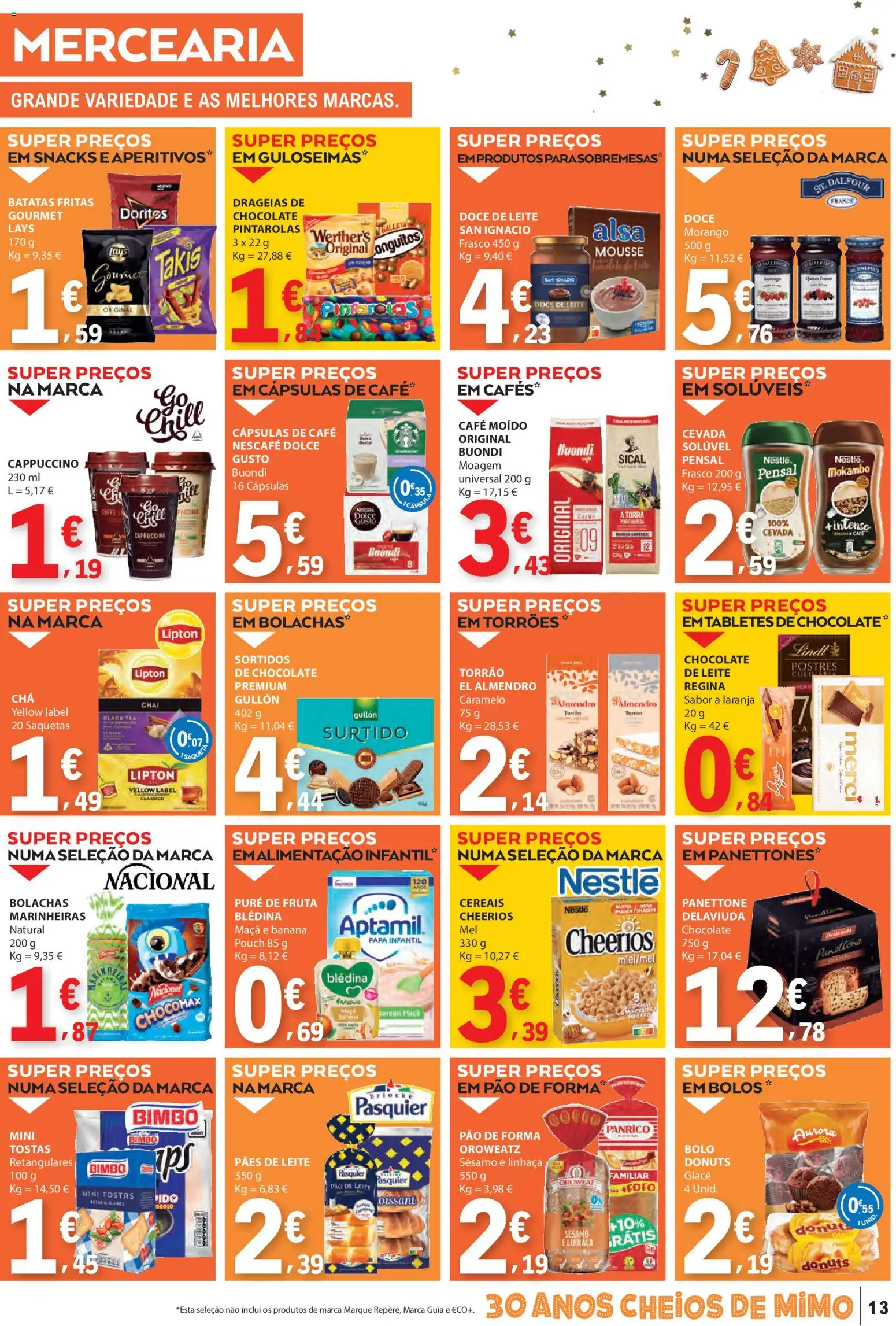 E.Leclerc folheto │ válido de 18.12.2025 | Página: 13 | Produtos: Banana, Doce de leite, Maça, Chocolate