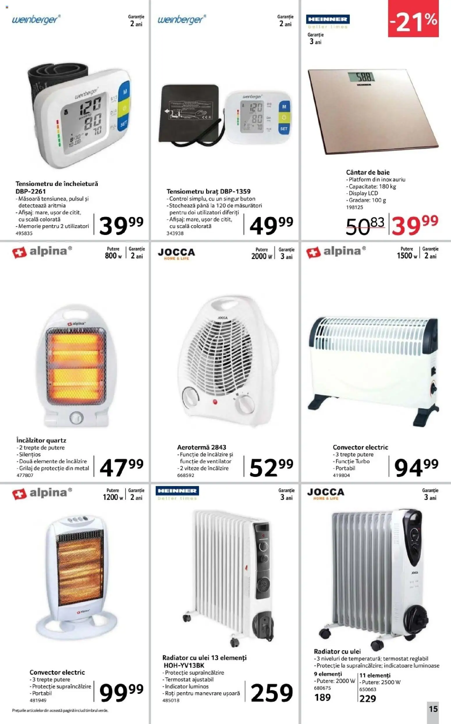 Noul catalog Selgros – valabil de la 02.01.2026 | Pagină: 15 | Produse: Tensiometru, Ventilator, Cântar, Ulei