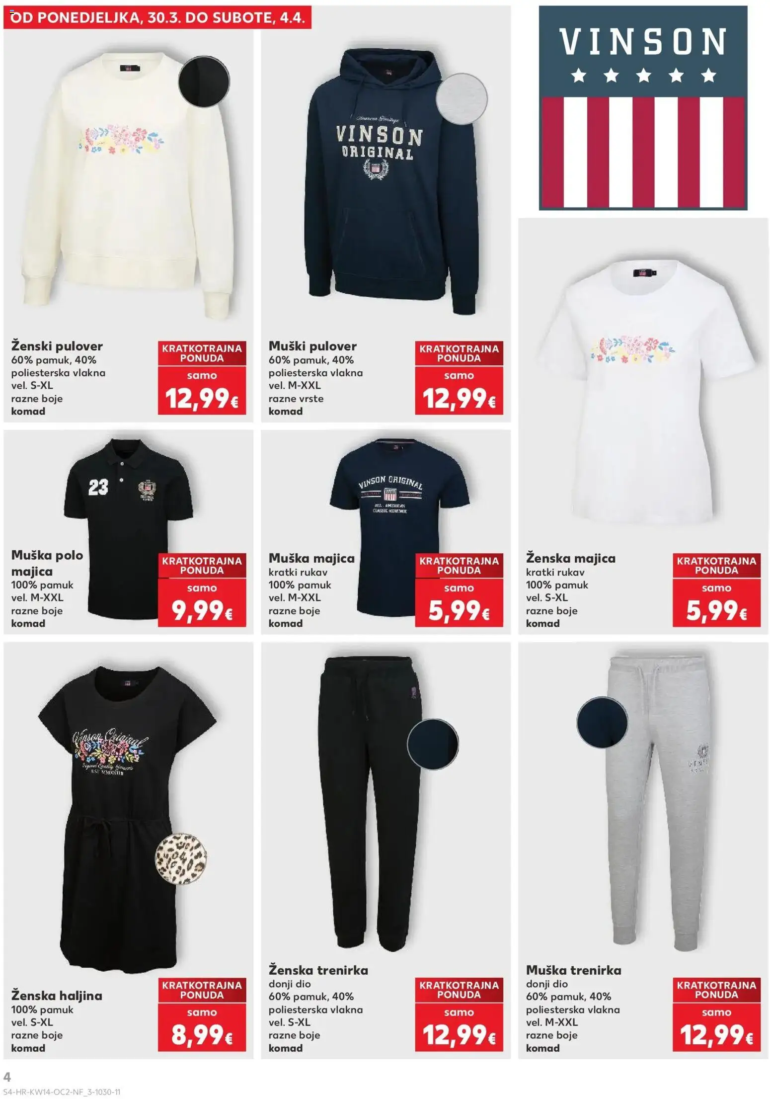 Kaufland katalog | vrijedi od 01.04.2026 | Stranica: 4 | Proizvodi: Majica, Haljina, Trenirka