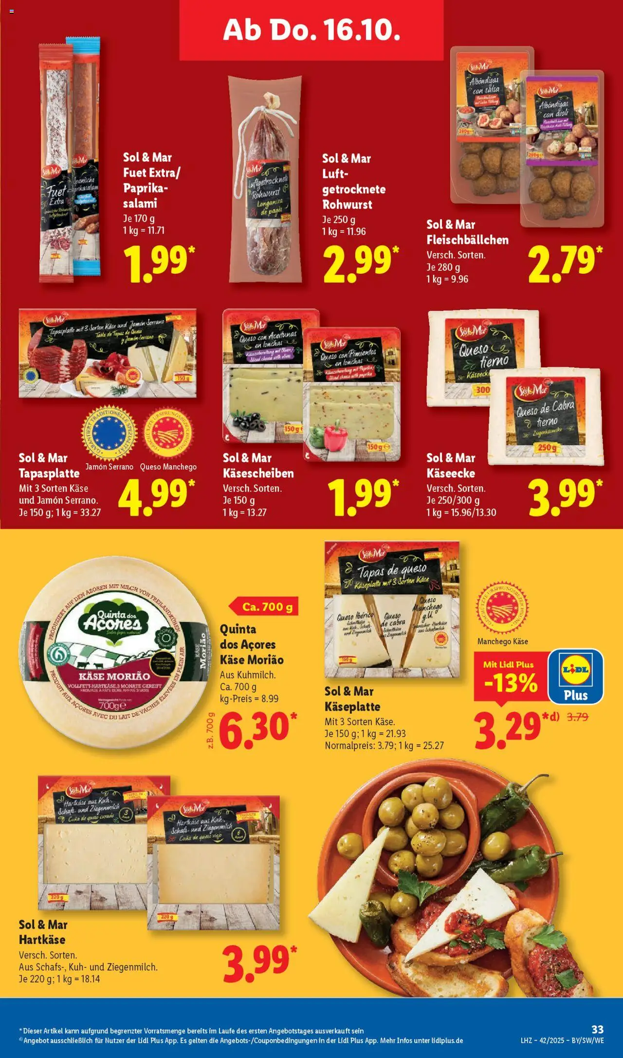 Lidl Prospekt Aarbergen – gültig ab 13.10.2025 | Seite: 51 | Produkte: Milch, Käse, Paprika, Salami