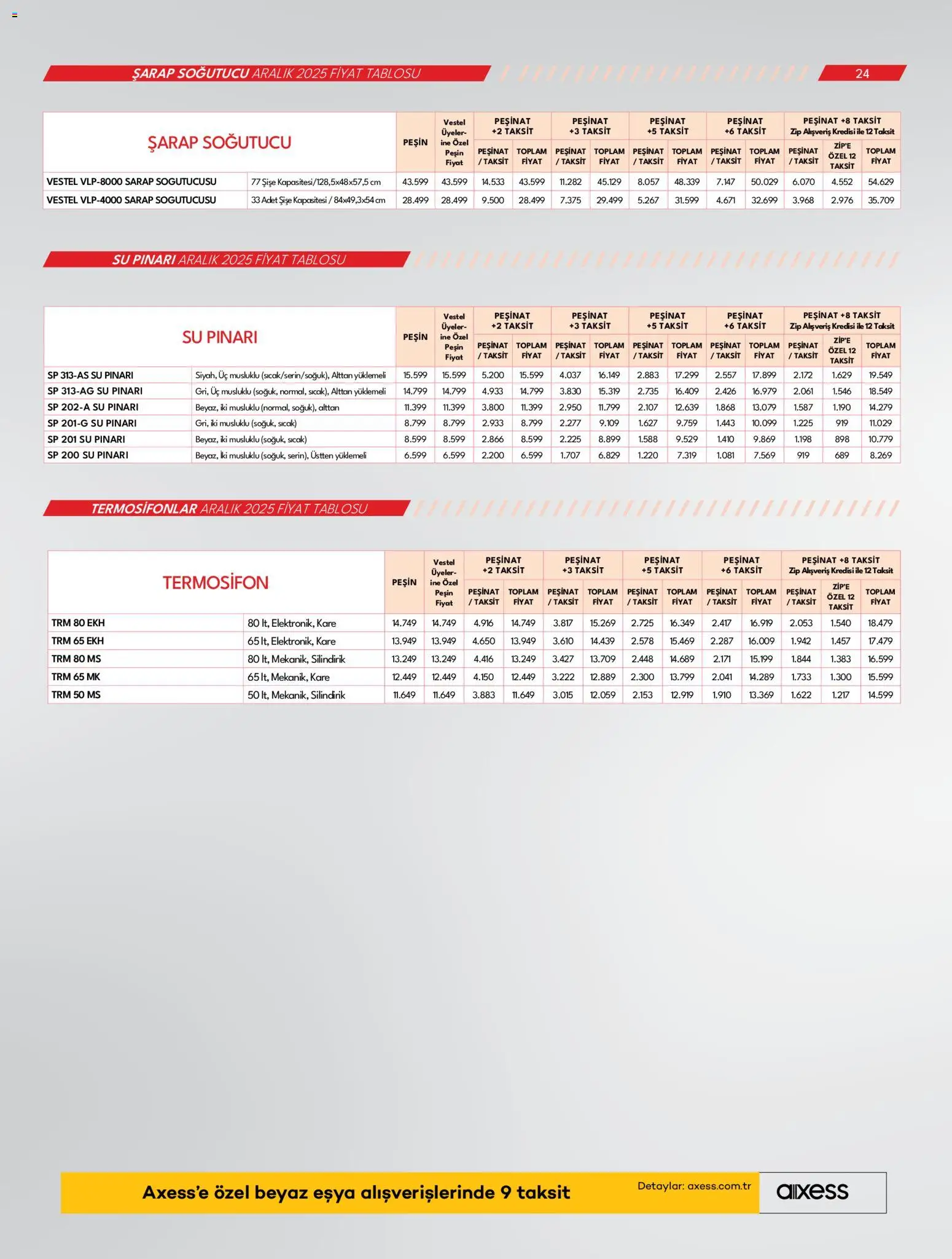 Vestel Katalog - 01.12.2025 tarihinden itibaren geçerlidir | Sayfa: 24 | Ürünler: Şarap, Su