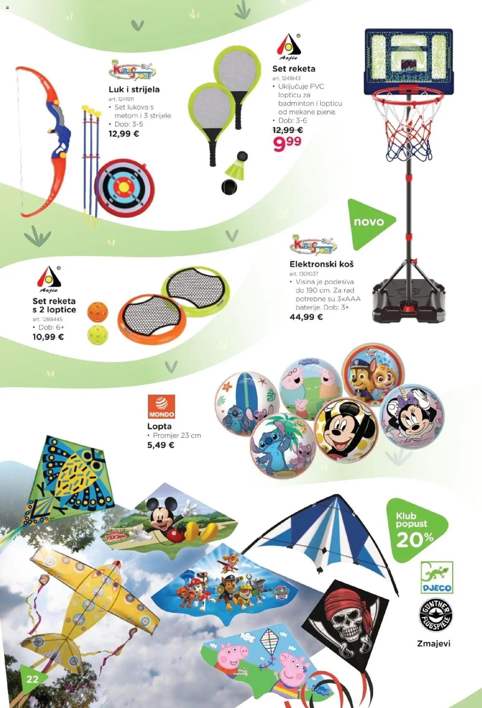 Baby Center katalog | vrijedi od 19.03.2026 | Stranica: 22 | Proizvodi: Lopta, Luk