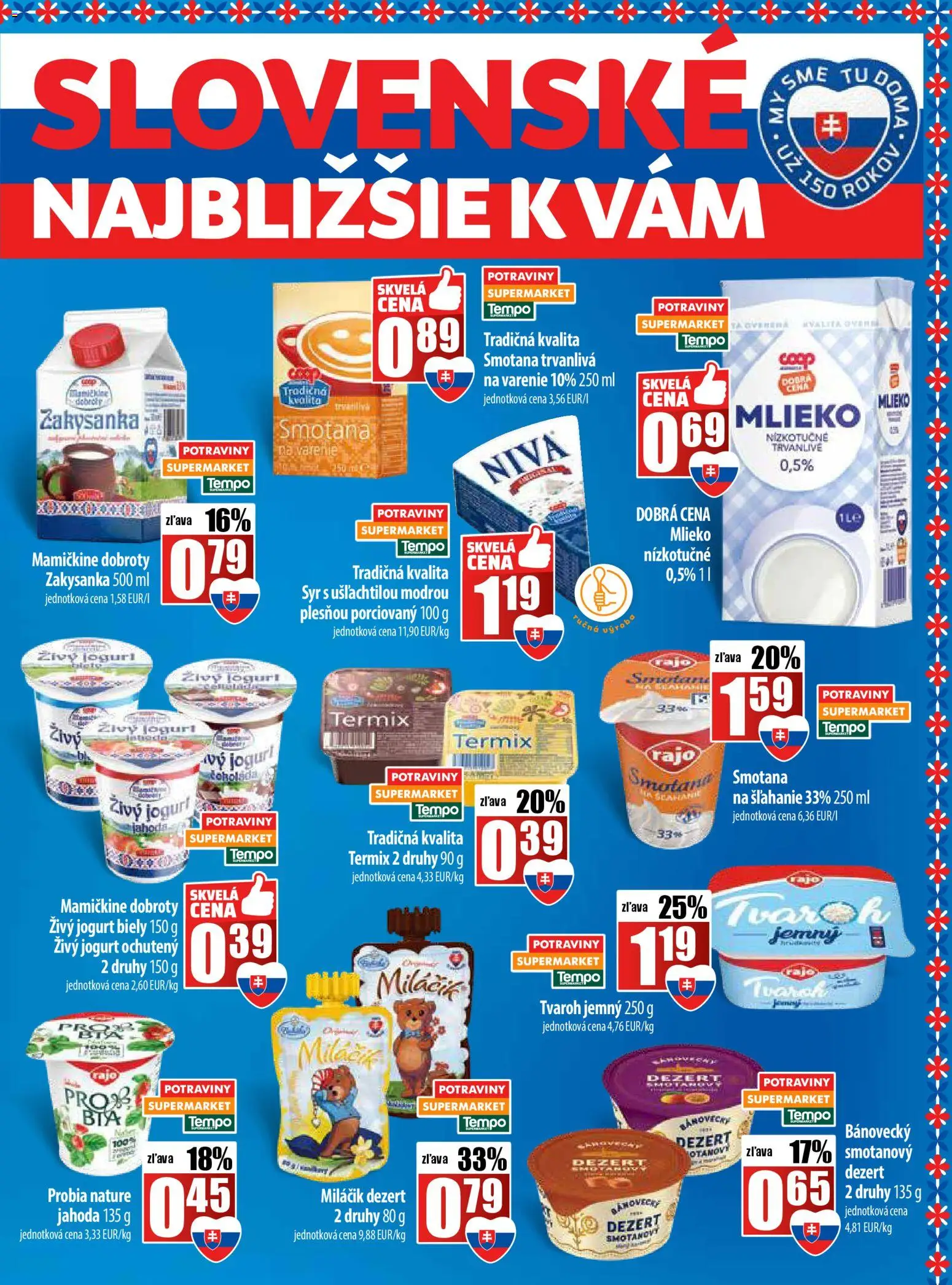 Nové COOP Jednota akcie – leták je platný od 23.10.2025 | Strana: 5 | Produkty: Mlieko, Syr, Jogurt, Tvaroh