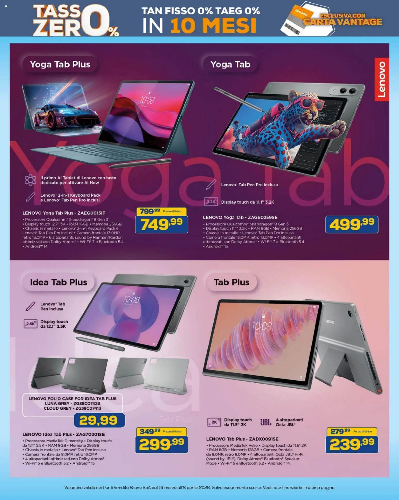 Volantino BRUNO del 19.03.2026 | Pagina: 32 | Prodotti: Tablet, Speaker