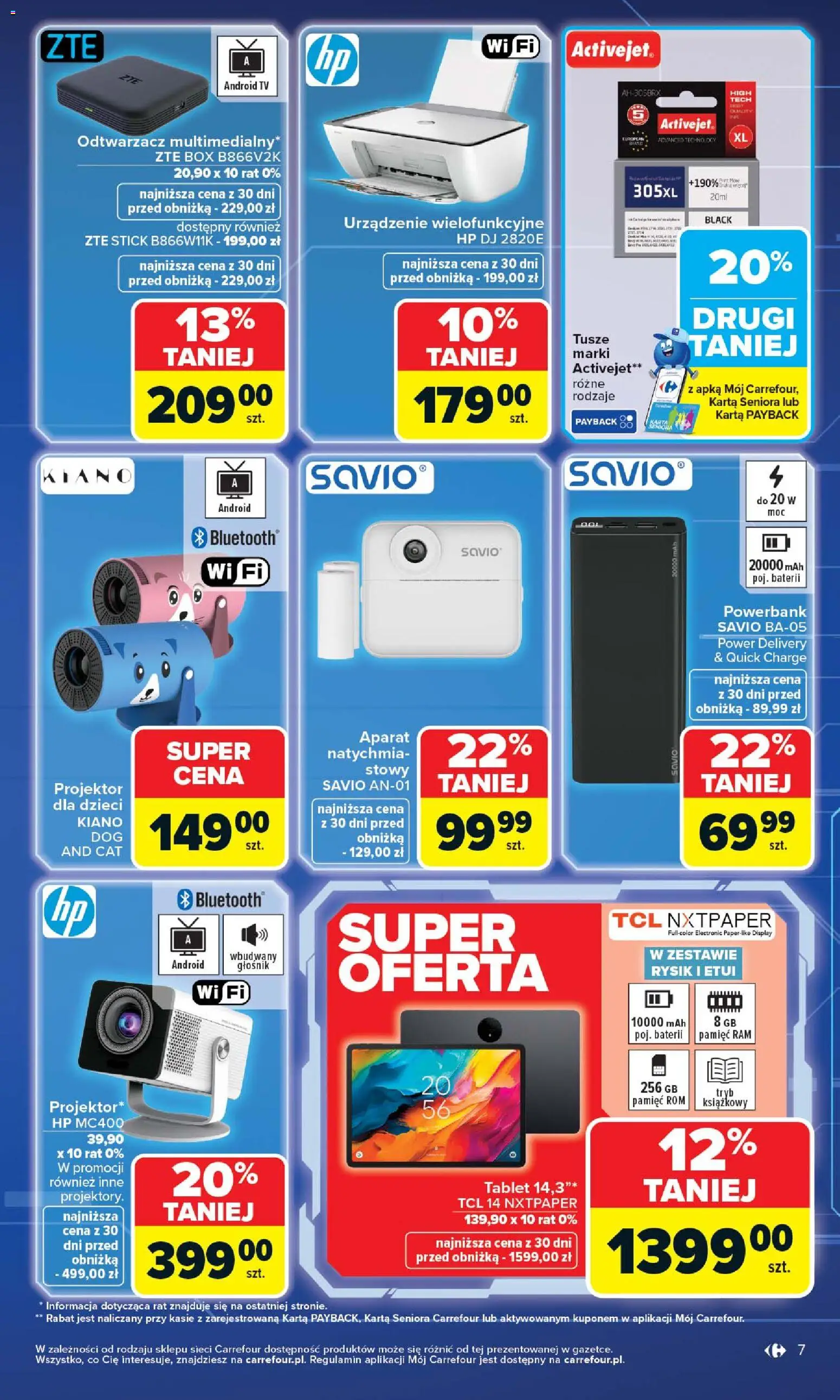 Carrefour gazetka - Multimedia od 13.04.2026 | Strona: 7 | Produkty: Karta, Tablet, Głośnik, Powerbank