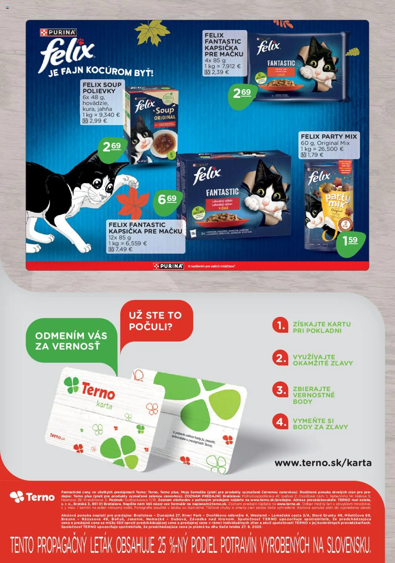 Nové Terno akcie – leták je platný od 08.09.2025 | Strana: 36 | Produkty: Felix
