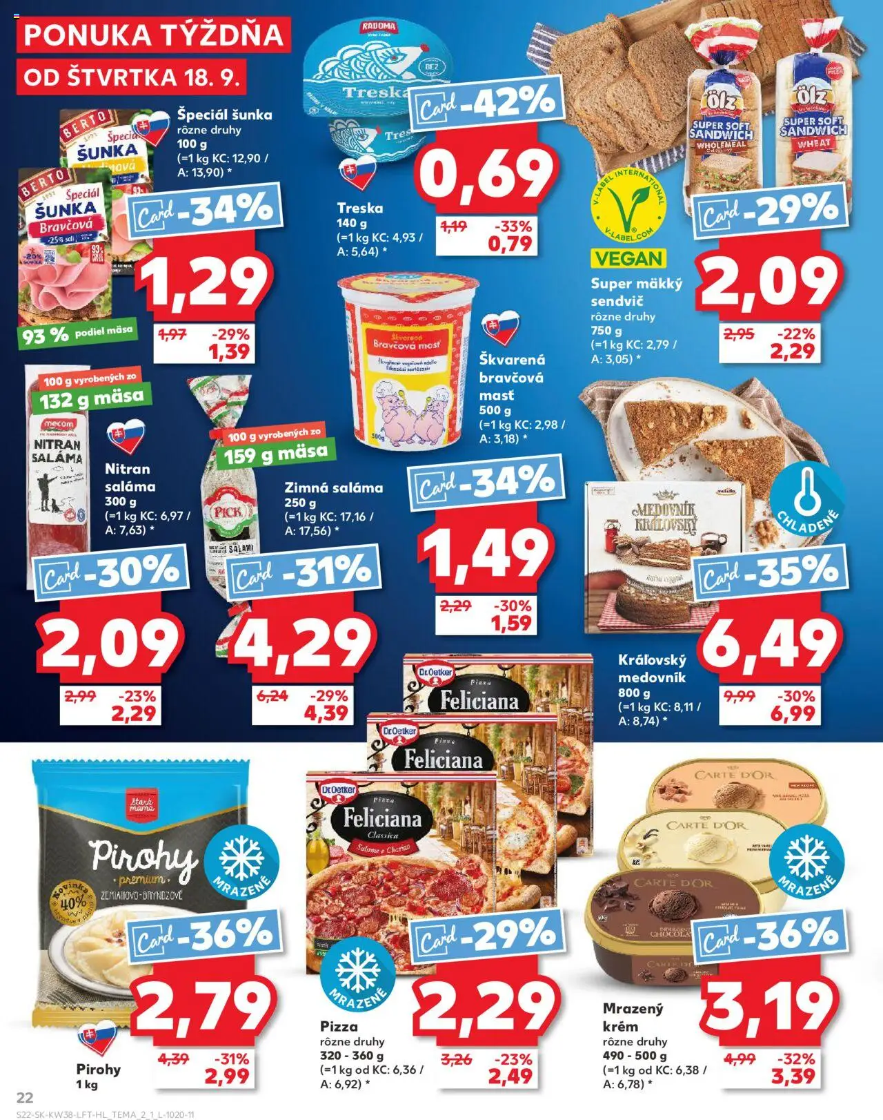Kaufland SK akciós ujság - amely érvényes a következő dátumtól: 18.09.2025 | Oldal: 22