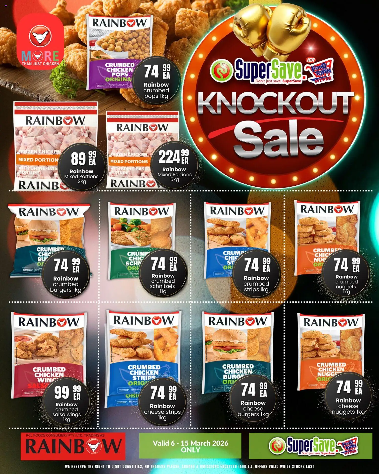 New Super Save catalogue – valid from 06.03.2026 | Page: 8 | Products: Cheese, Chicken, Burgers
