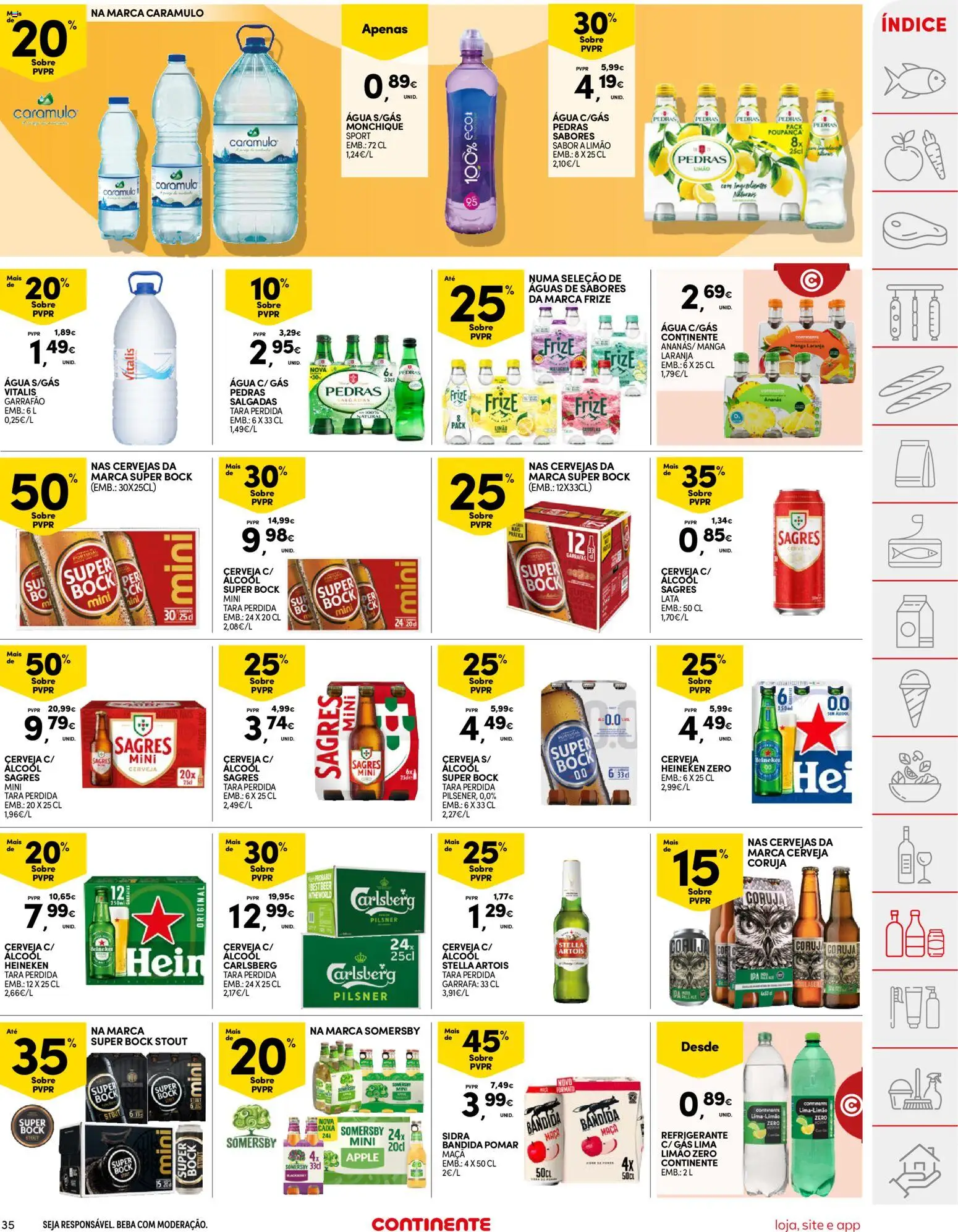 Continente folheto │ válido de 04.11.2025 | Página: 35 | Produtos: Agua, Refrigerante, Cerveja, Soda