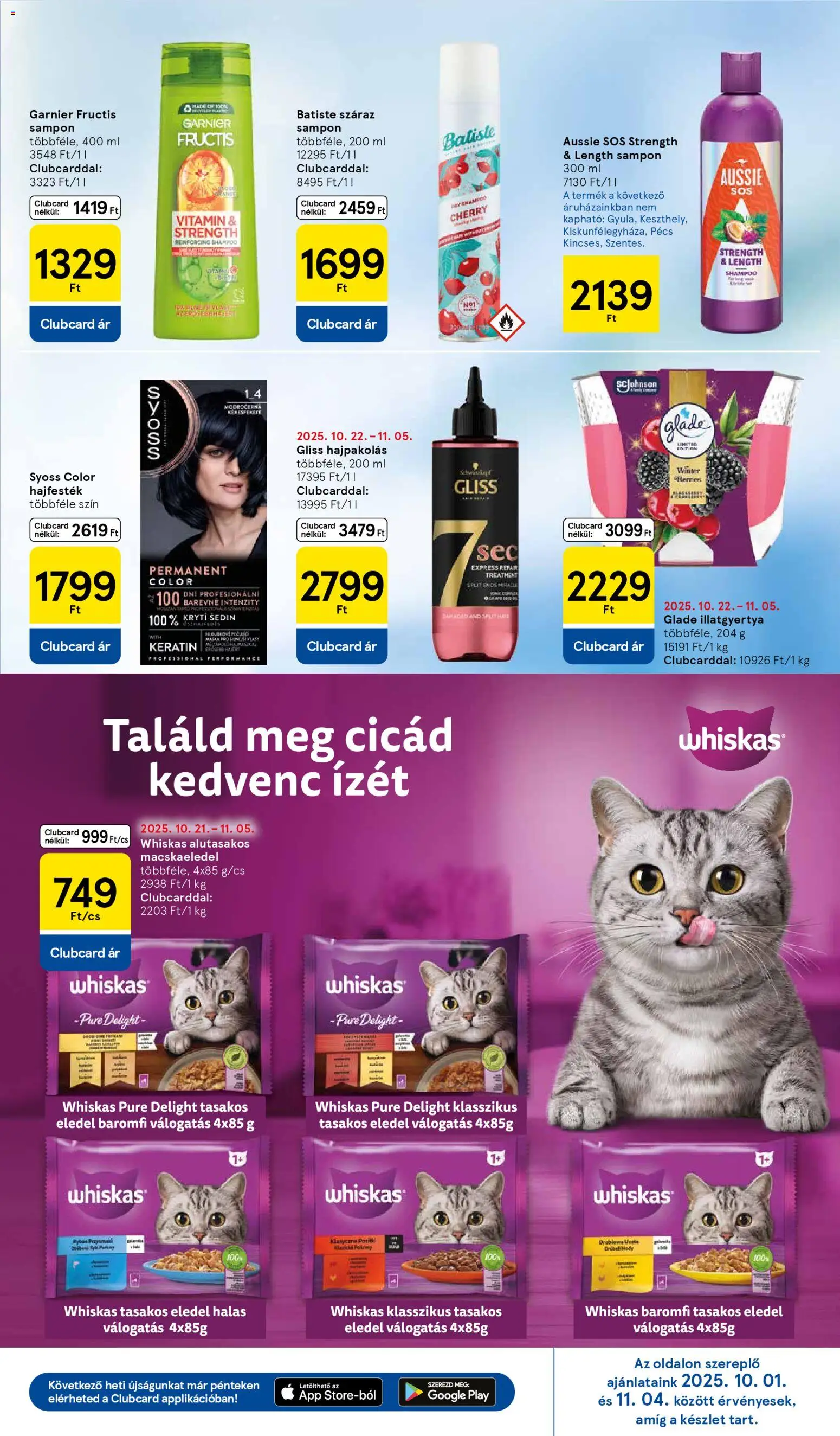 Tesco akciós ujság - amely érvényes a következő dátumtól: 30.10.2025 | Oldal: 29 | Termékek: Hajpakolás, Hajfesték, Sampon, Illatgyertya