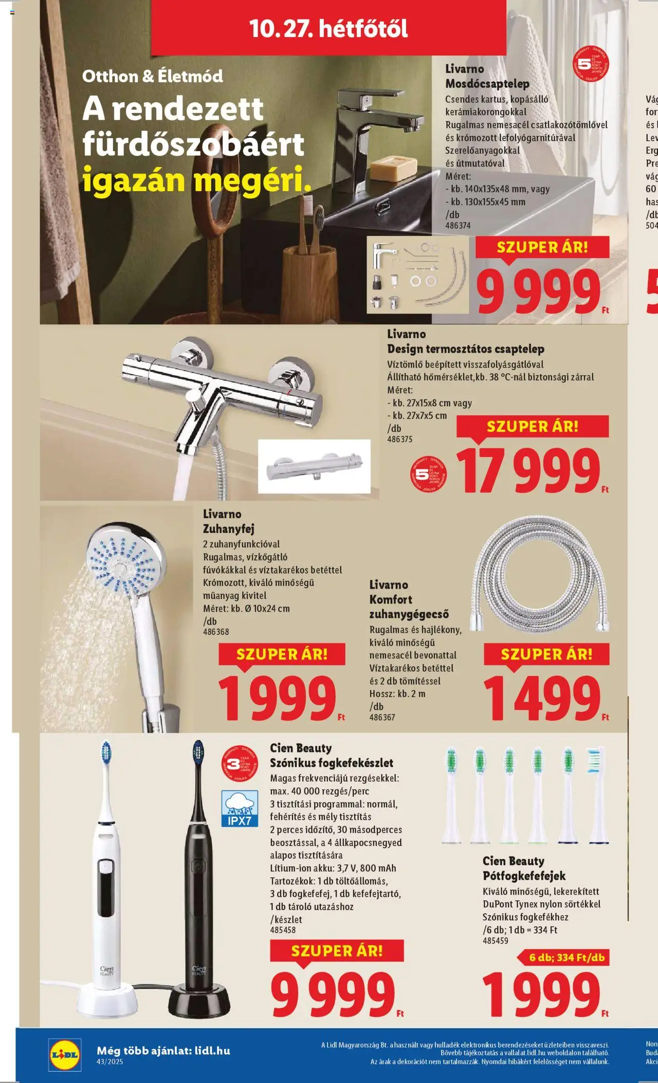 Lidl akciós ujság - amely érvényes a következő dátumtól: 22.10.2025 | Oldal: 48 | Termékek: Csaptelep