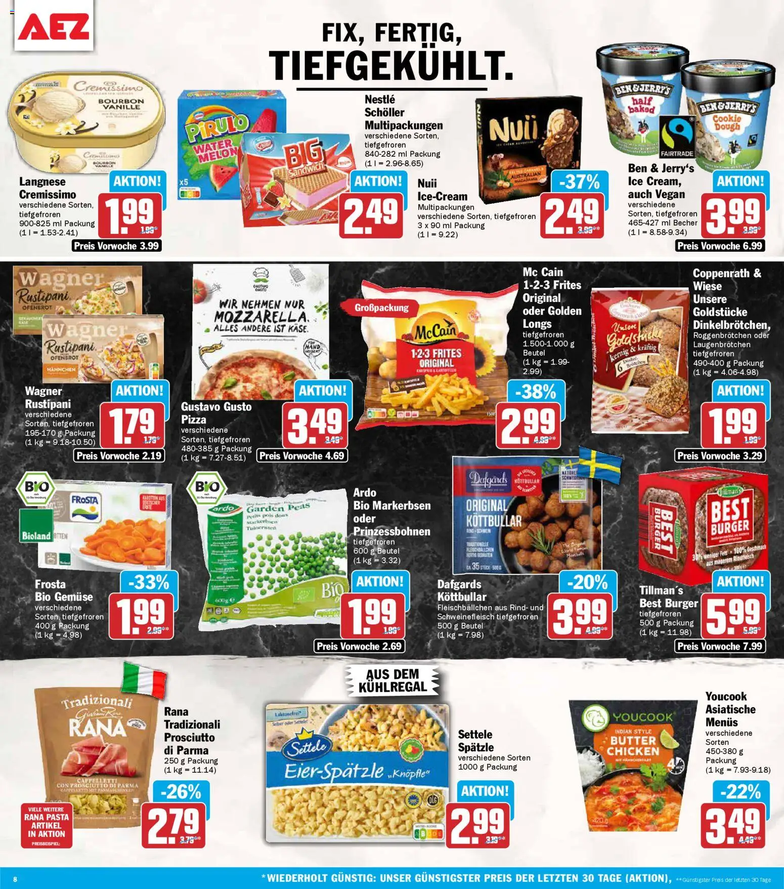 AEZ Prospekt 	 – gültig ab 02.03.2026 | Seite: 8 | Produkte: Youcook, Burger, Ben & Jerry's, Pizza