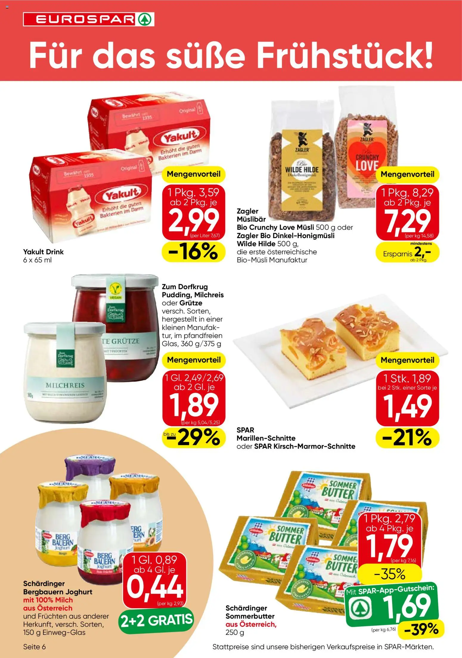 Eurospar Flugblatt gültig ab 26.02.2026 | Seite: 6 | Produkte: Milch, Butter, Joghurt