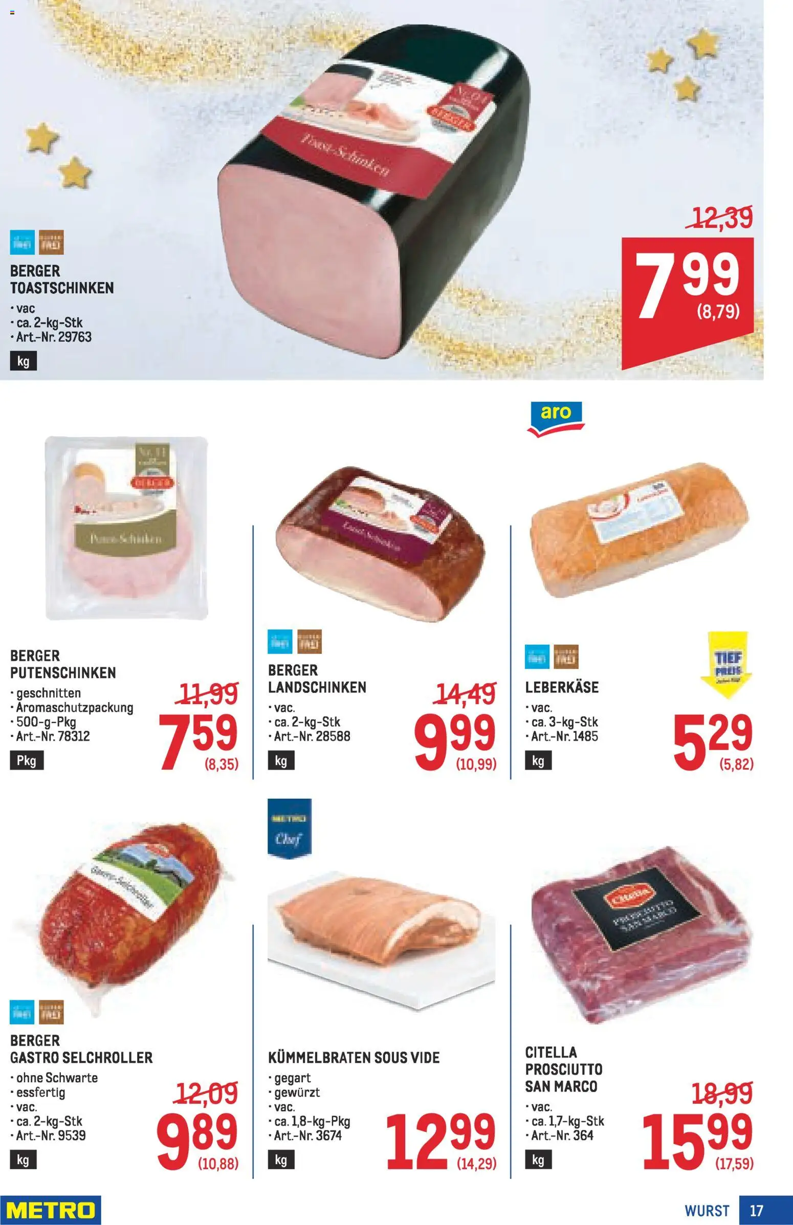 Metro angebote Profi gültig ab 27.11.2025 | Seite: 17 | Produkte: Wurst