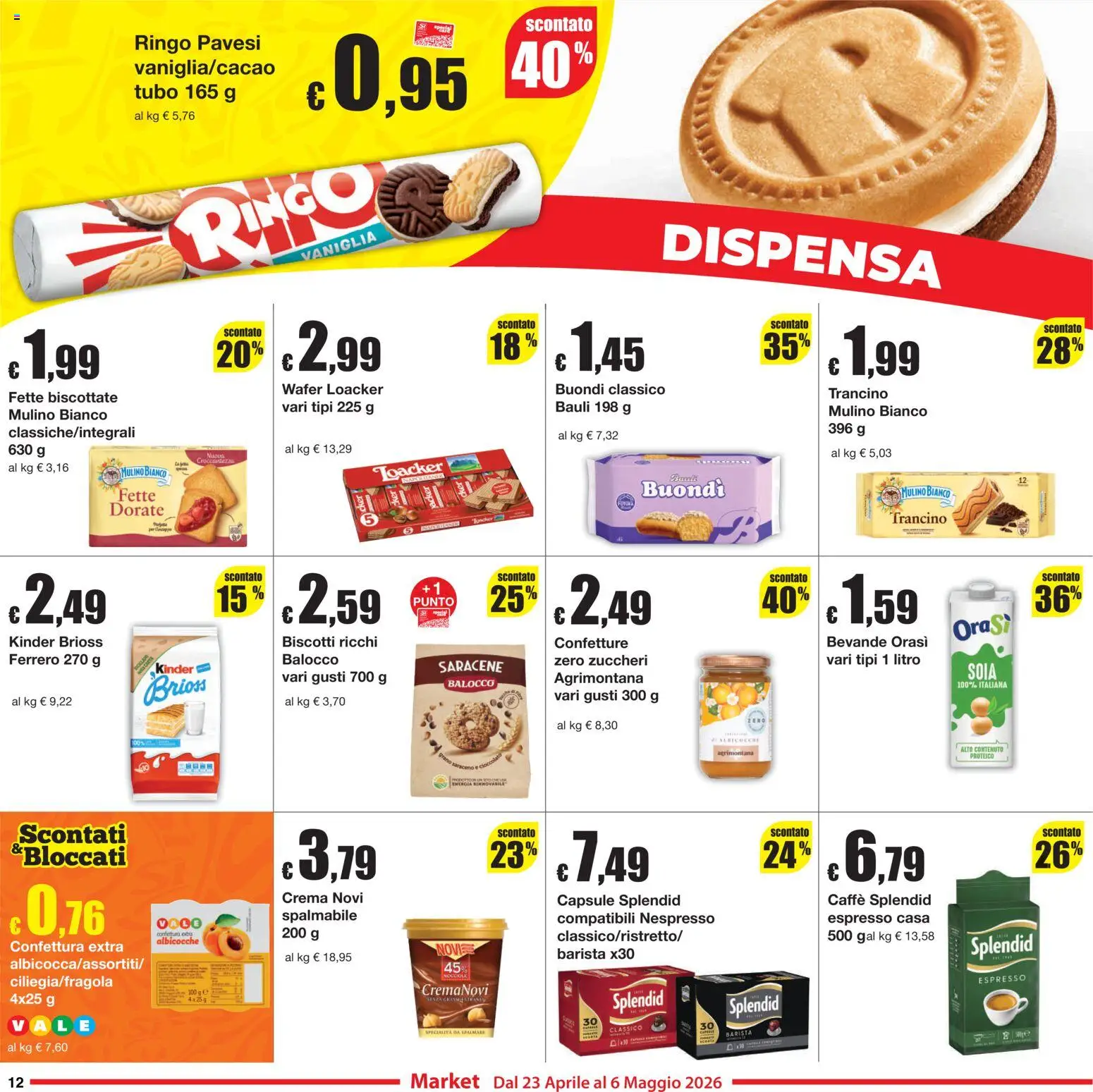 Volantino Sì con Te del 23.04.2026 | Pagina: 12 | Prodotti: Caffè, Biscotti, Albicocche, Fette biscottate