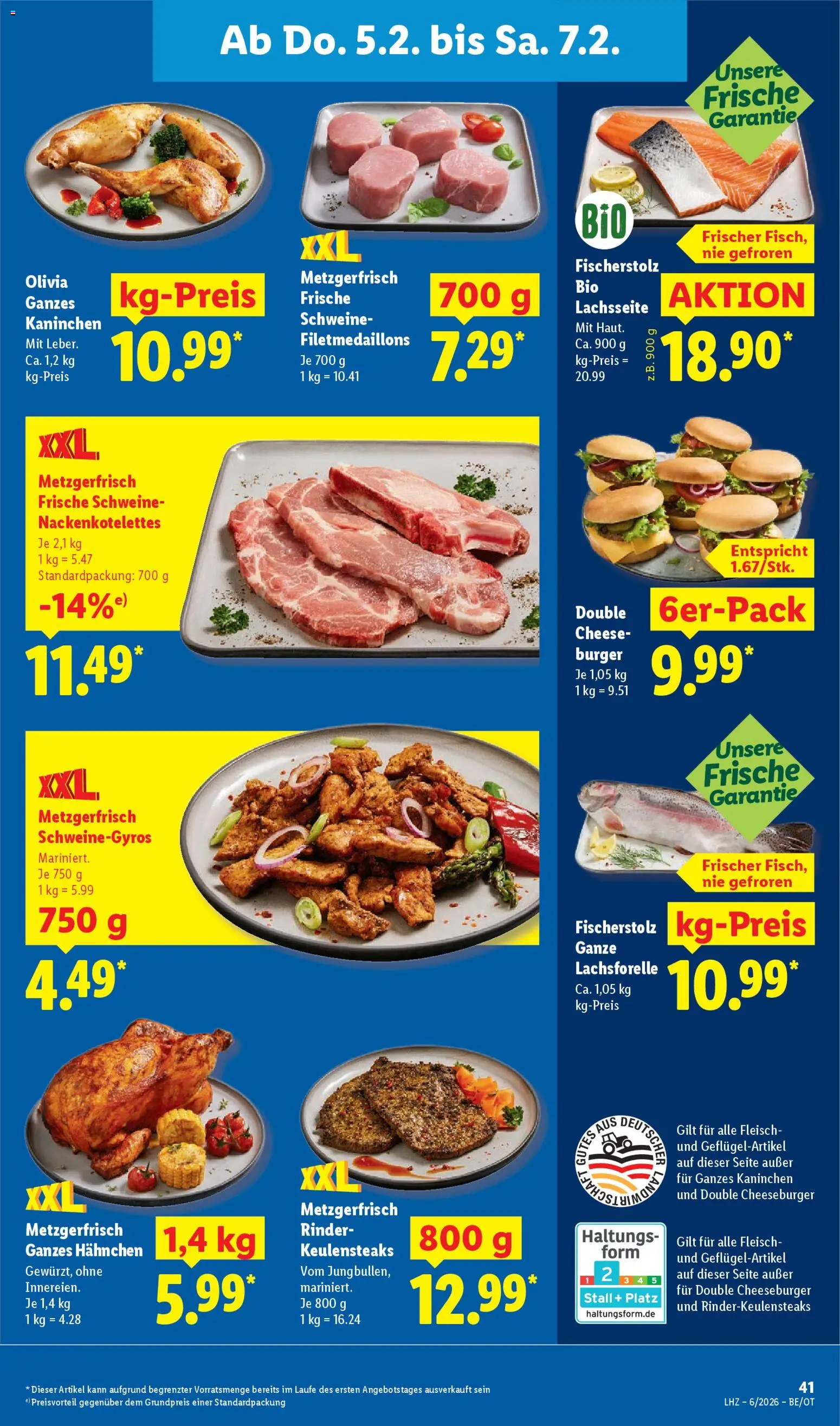 Lidl Prospekt Grimma – gültig ab 02.02.2026 | Seite: 59 | Produkte: Hahnchen, Kaninchen, Burger, Fleisch