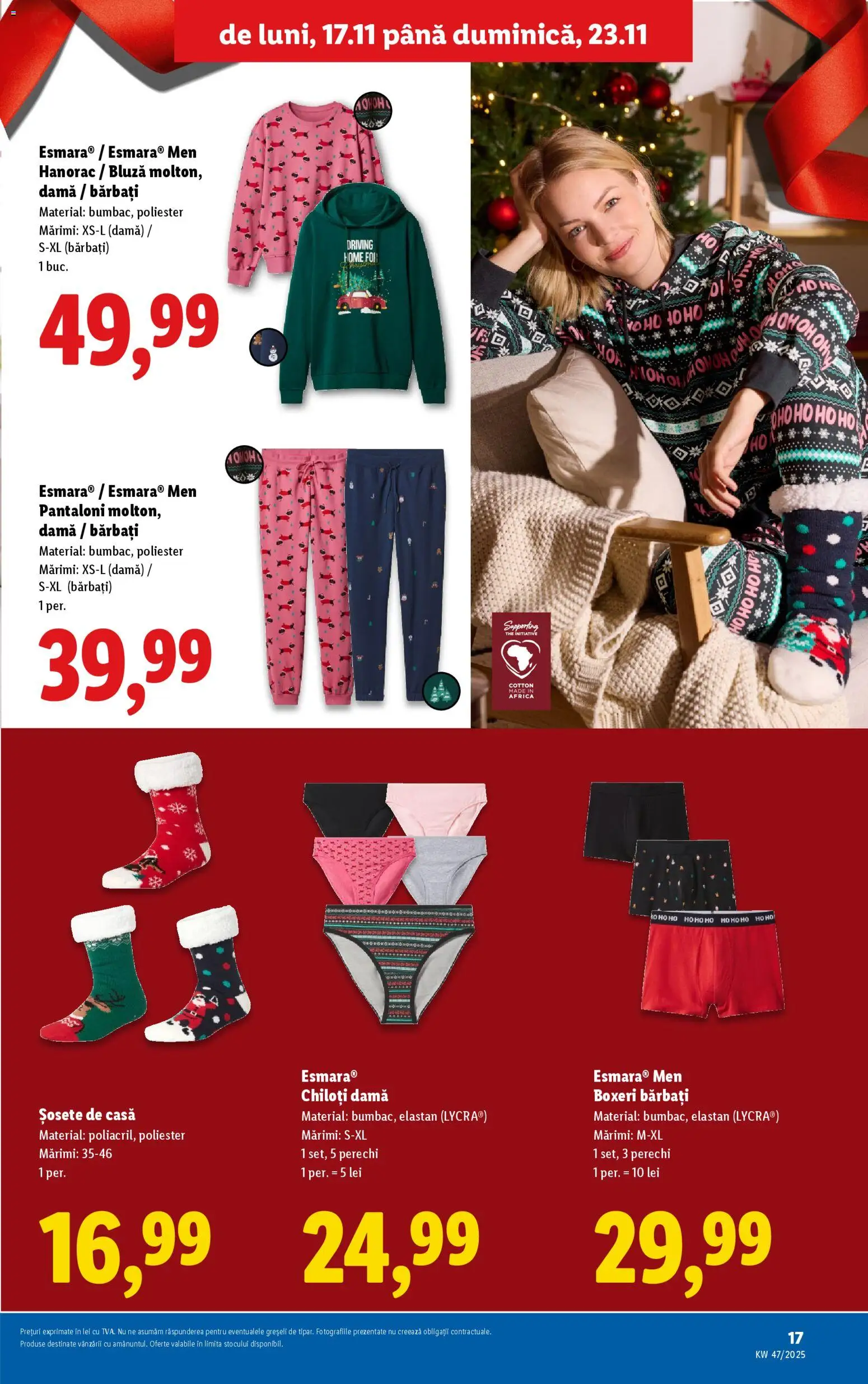 Noul catalog Lidl – valabil de la 17.11.2025 | Pagină: 3 | Produse: Bluză, Șosete, Boxeri, Keşe