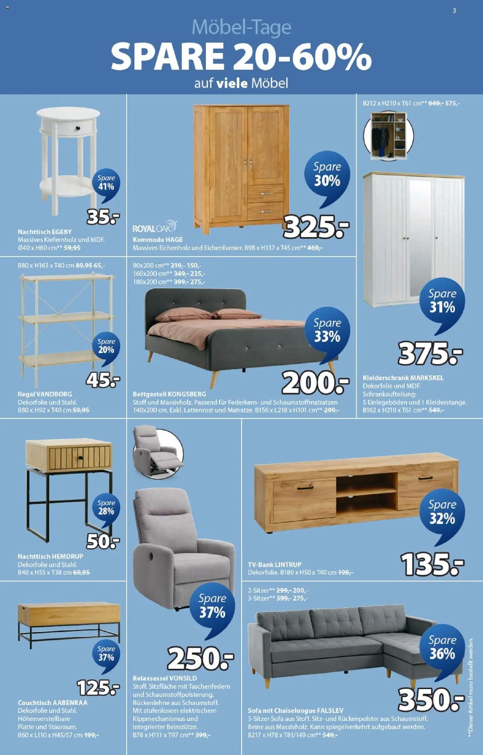 JYSK Aktionen – gültig ab 06.01.2026 | Seite: 3 | Produkte: Kommode, Sofa, Lattenrost, Relaxsessel