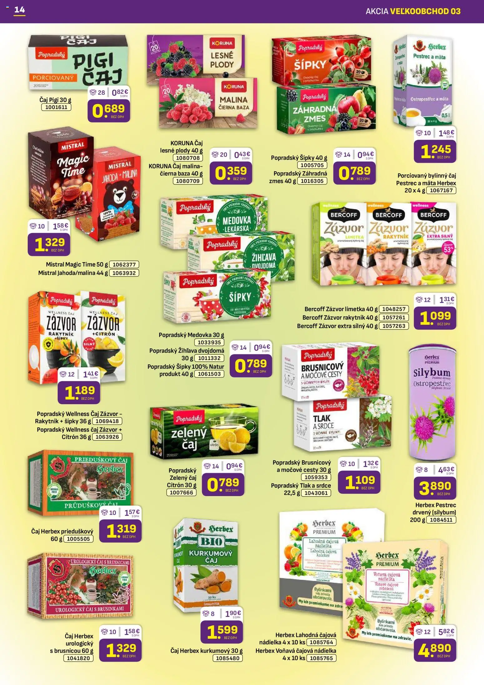 Nové Libex akcie – leták je platný od 02.02.2026 | Strana: 14 | Produkty: Limetka, Zázvor, Čaj