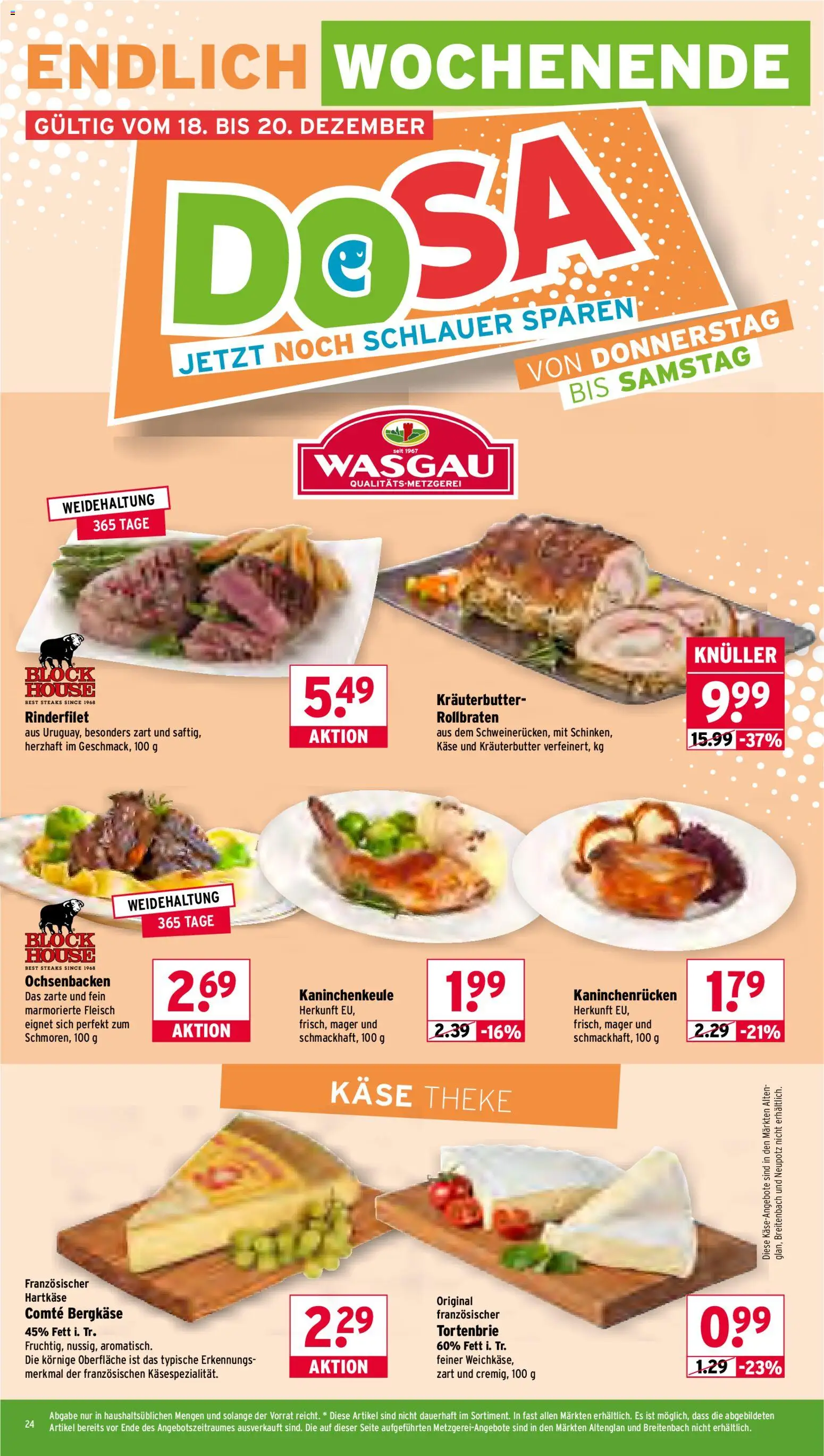 Wasgau Prospekt 	 – gültig ab 15.12.2025 | Seite: 24 | Produkte: Theke, Rinderfilet, Kräuterbutter, Fleisch
