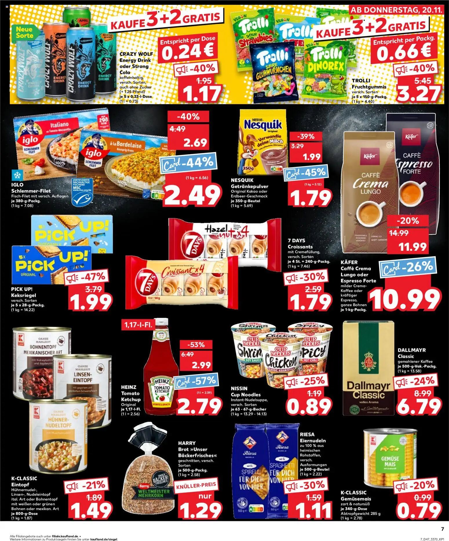 Kaufland prospekt Berlin	 – gültig ab 23.11.2025 | Seite: 7 | Produkte: Energy, Iglo, Äpfel, Croissant