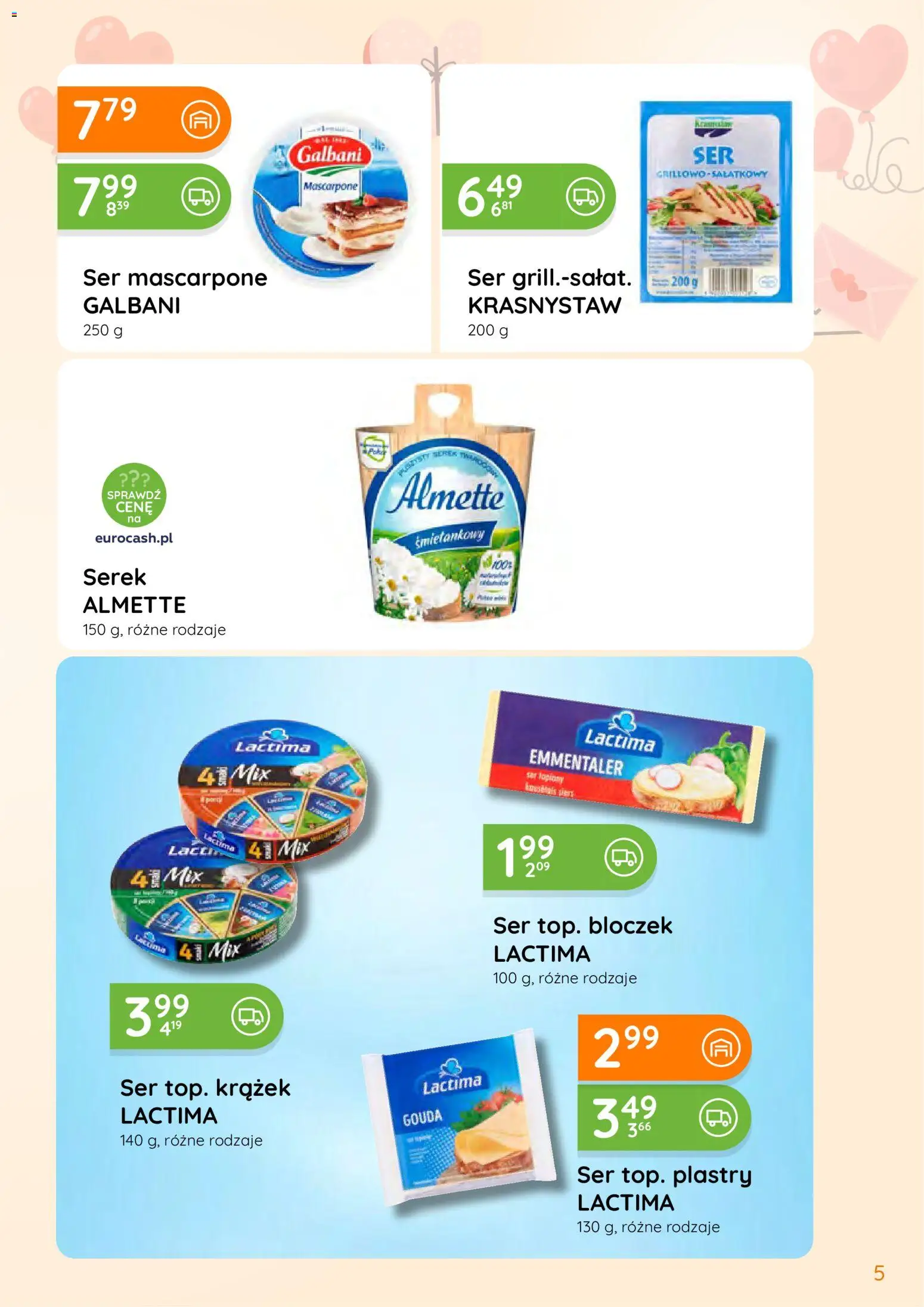 Eurocash Gazetka - Oferta Produktowa od 09.02.2026 | Strona: 5 | Produkty: Serek, Mascarpone, Ser, Ser mascarpone