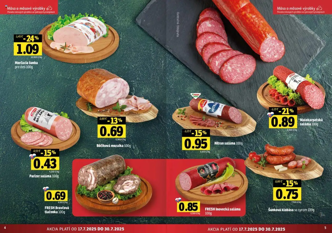 Fresh stredné a západné Slovensko │ platný od 17.07.2025 | Strana: 3 | Produkty: Saláma, Šunka, Klobása