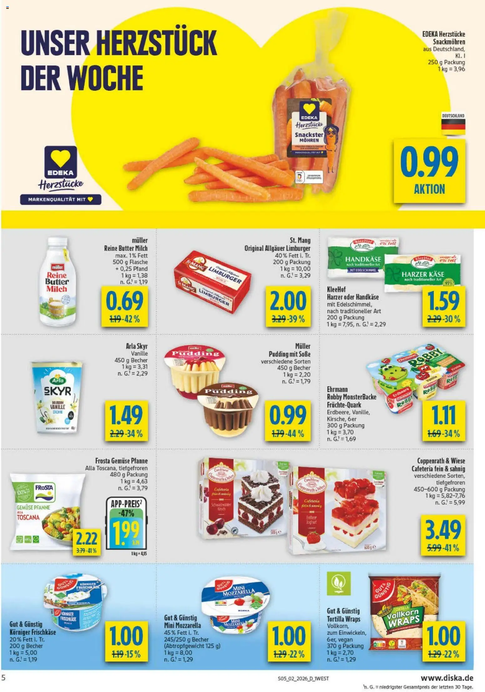 Diska - Diska Angebote Bayern KW02 – gültig ab 05.01.2026 | Seite: 5 | Produkte: Käse, Joghurt, Mozzarella, Frischkase