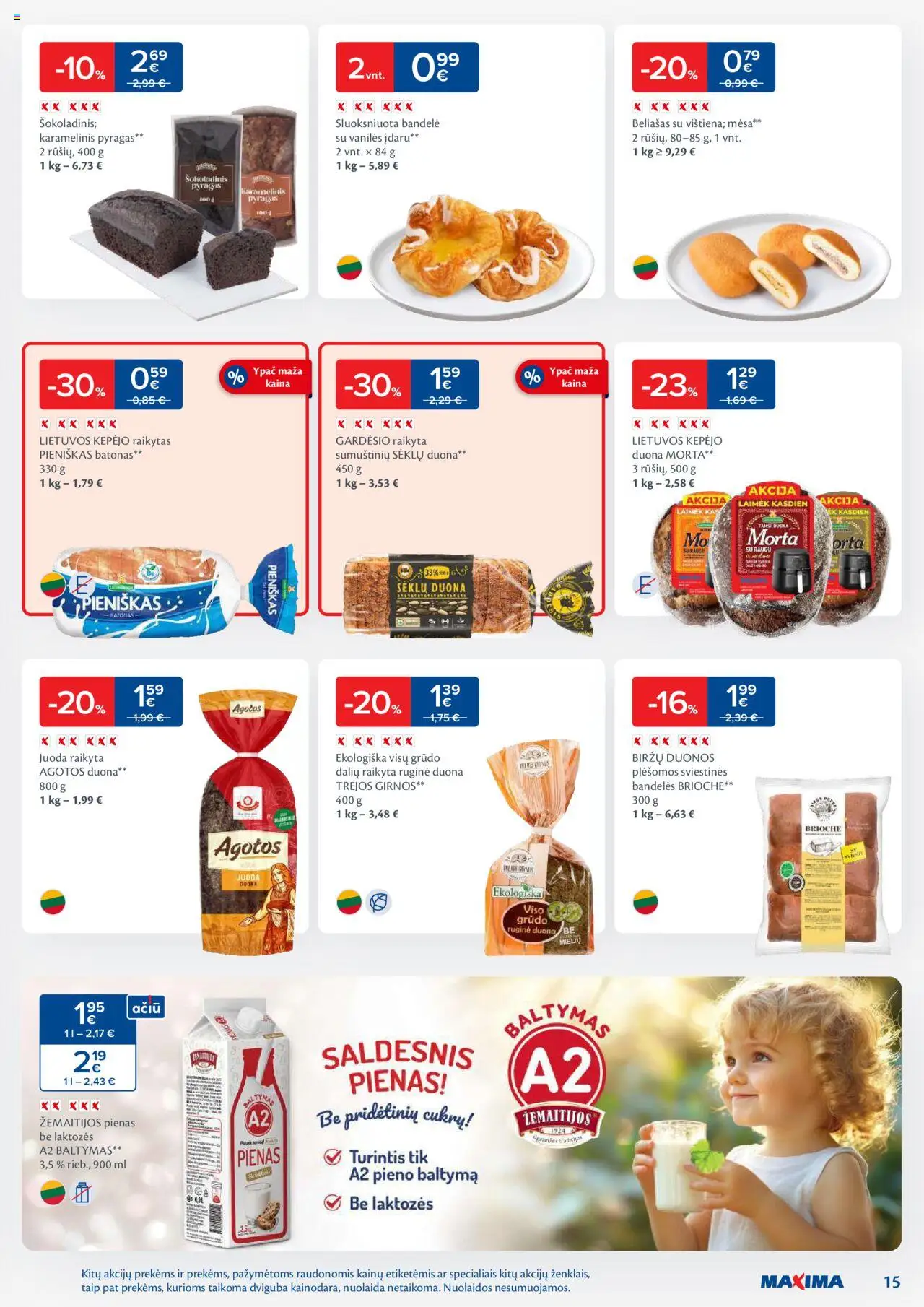 MAXIMA leidinys│galioja nuo 17.06.2025 | Puslapis: 15 | Prekių: Batonas, Bandelė, Pyragas, Duona