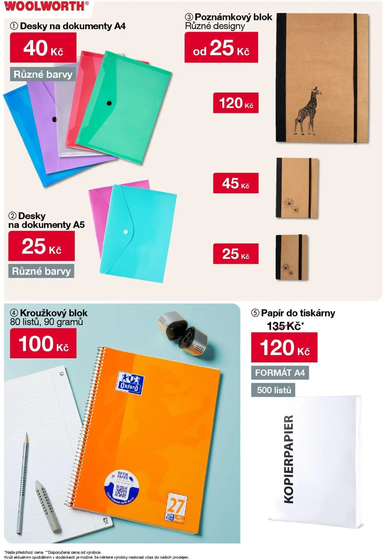 Woolworth leták od 12.09.2025 - akční nabídka | Strana: 31 | Produkty: Papír do tiskárny, Blok, Desky, Barvy