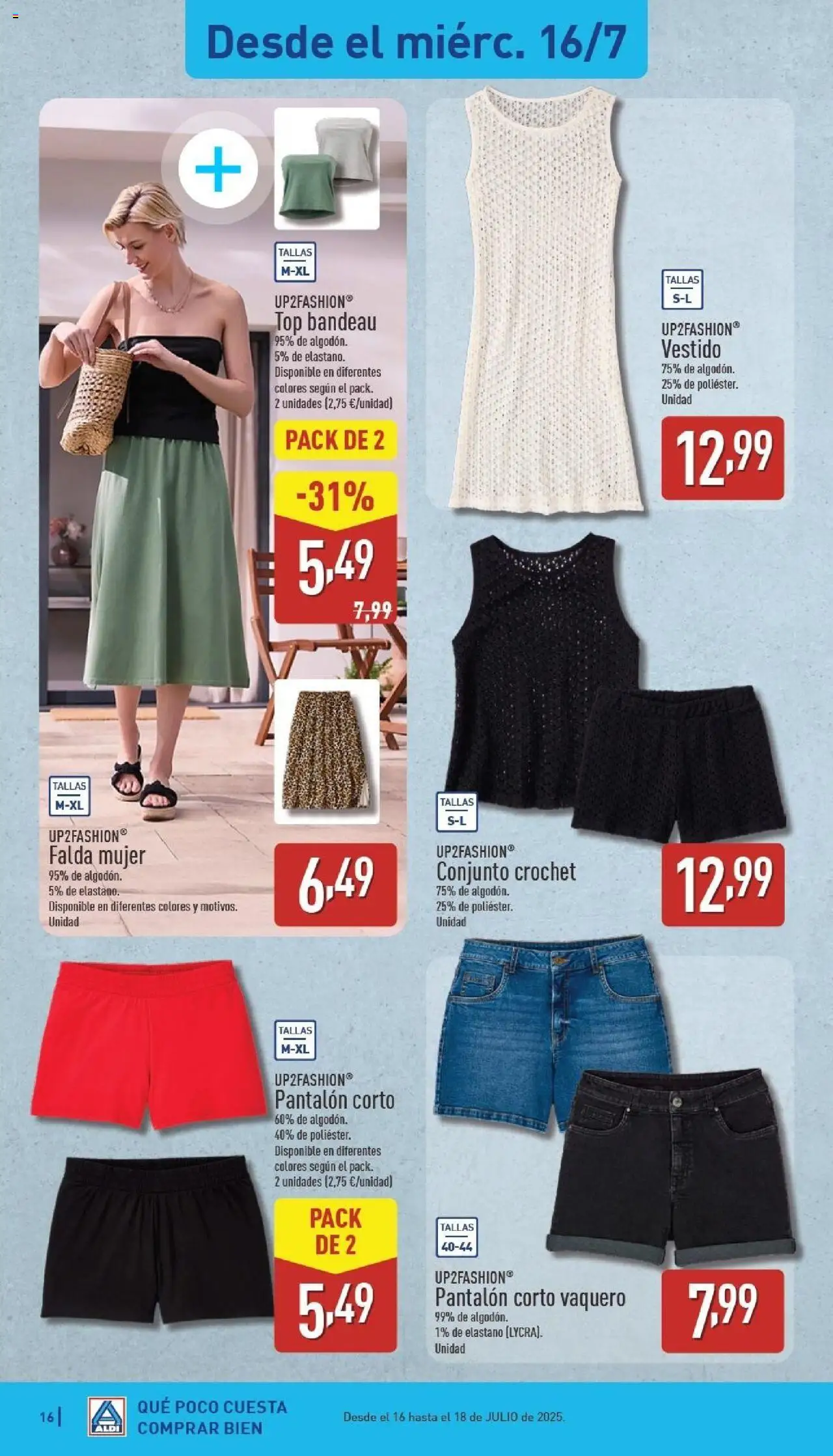 Aldi folleto Baleares │ válido desde el 14.07.2025 | Página: 16 | Productos: Pantalón corto
