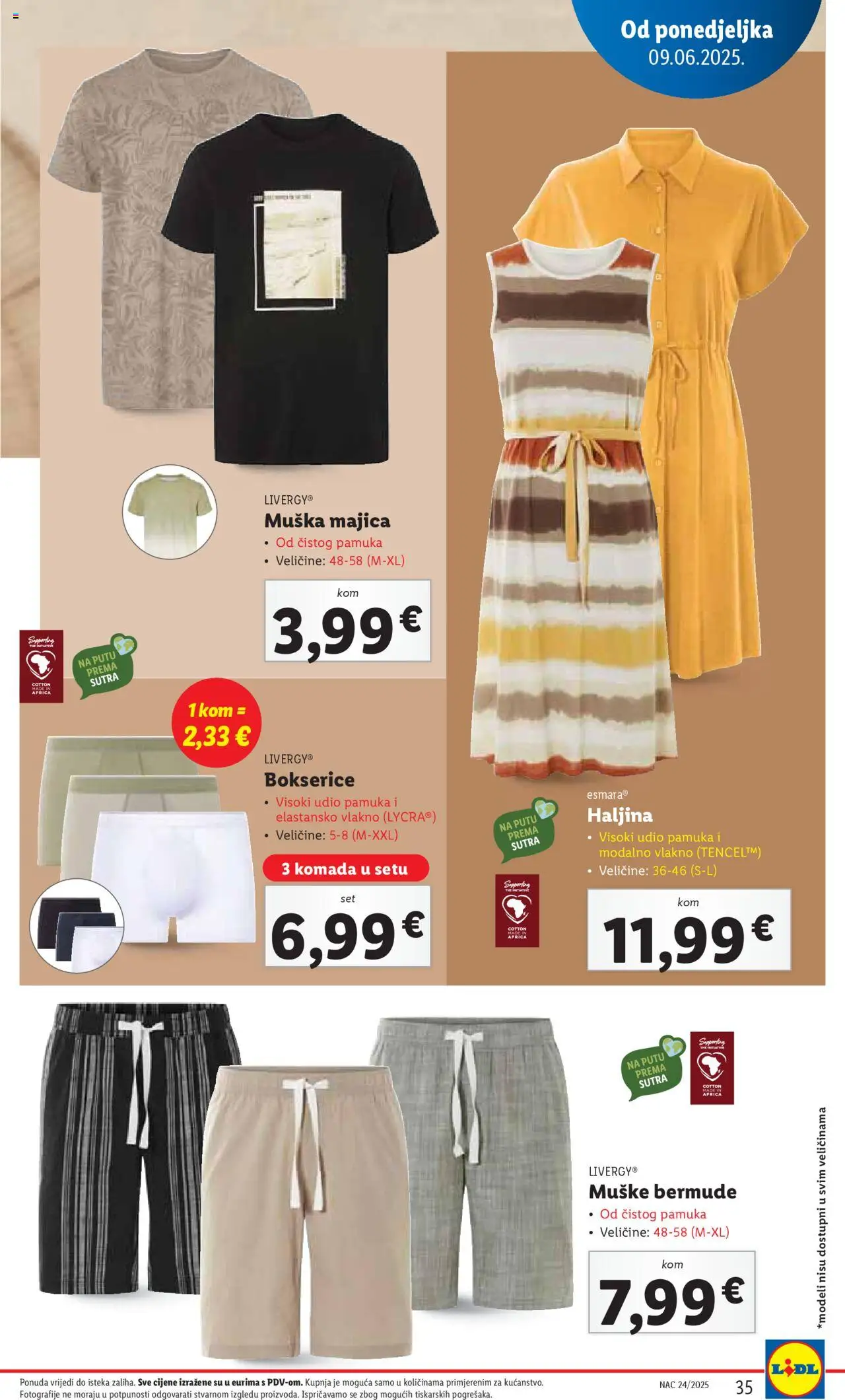 Lidl katalog | vrijedi od 09.06.2025 | Stranica: 35 | Proizvodi: Majica, Bokserice, Haljina
