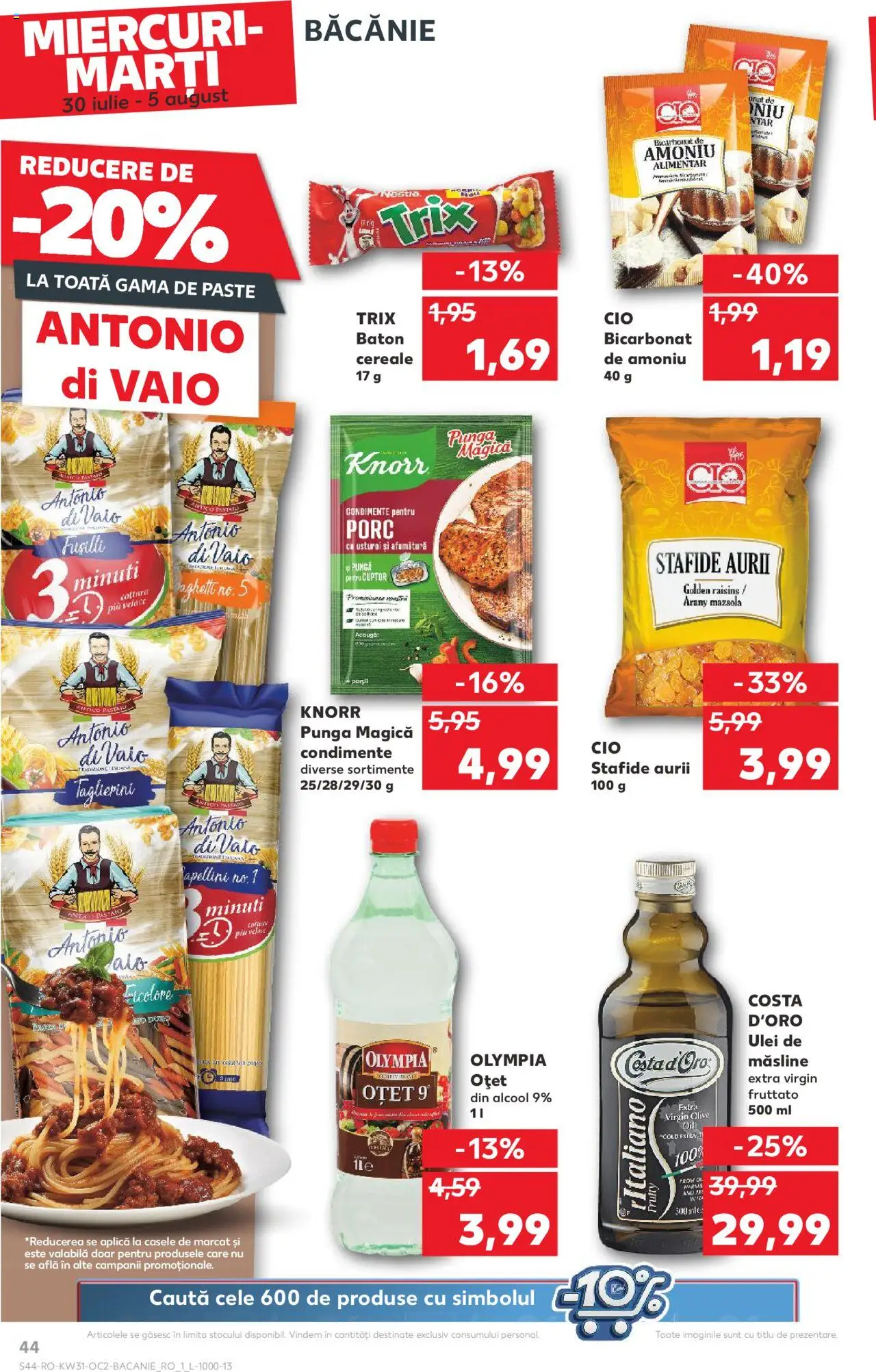 Kaufland RO akciós ujság - amely érvényes a következő dátumtól: 30.07.2025 | Oldal: 44 | Termékek: Mazsola