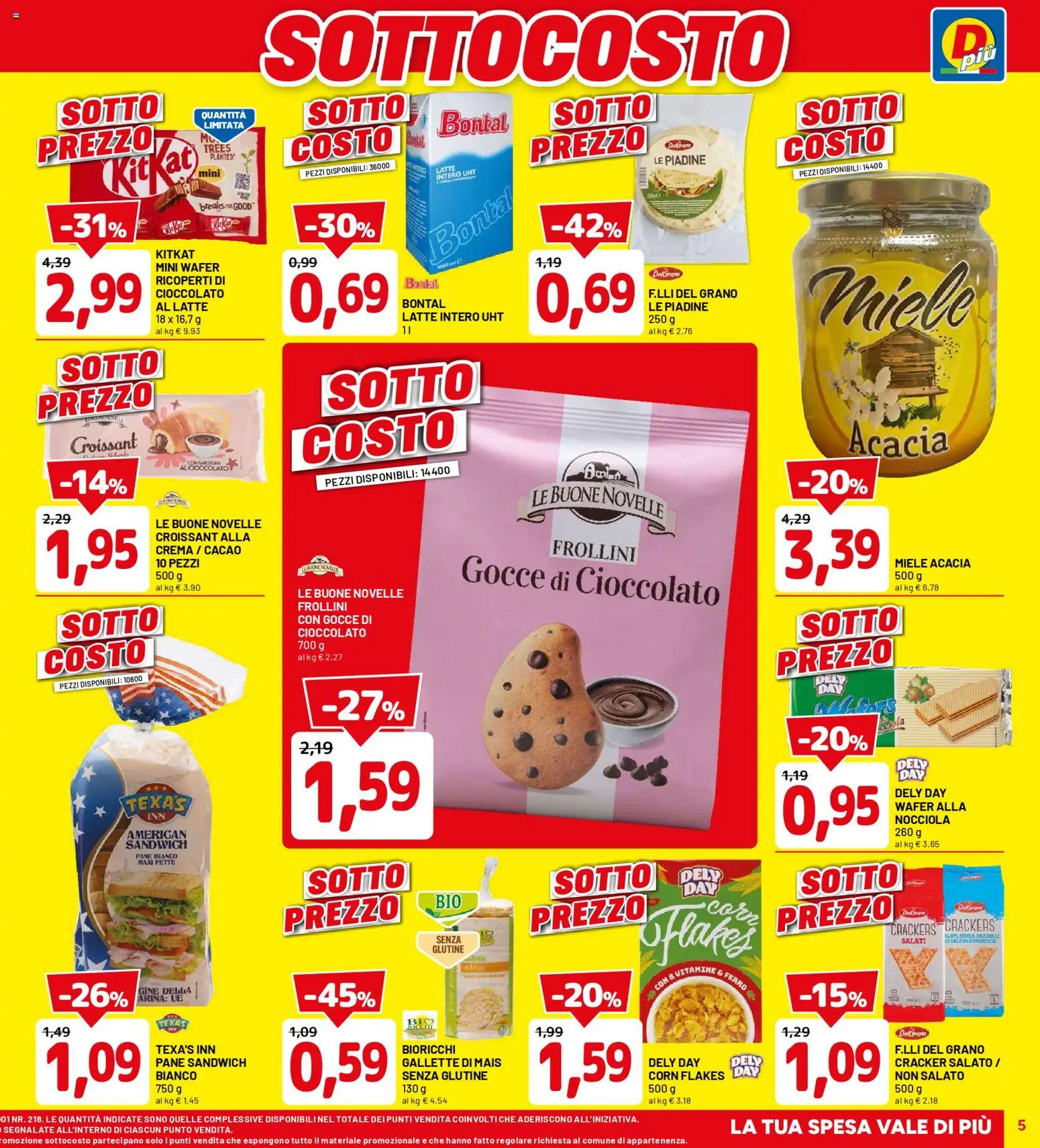 Volantino D Più del 09.04.2026 | Pagina: 5 | Prodotti: Crema, Pane, Gallette, Cacao