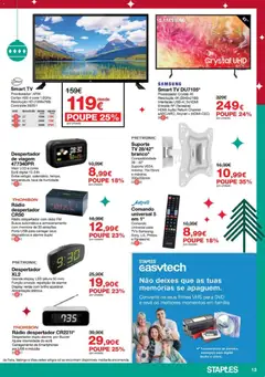 Pré-visualização Staples - Folheto Natal 2025 válido de 03.12.2025 | Página: 13 | Produtos: Audio, Rádio, Despertador, USB