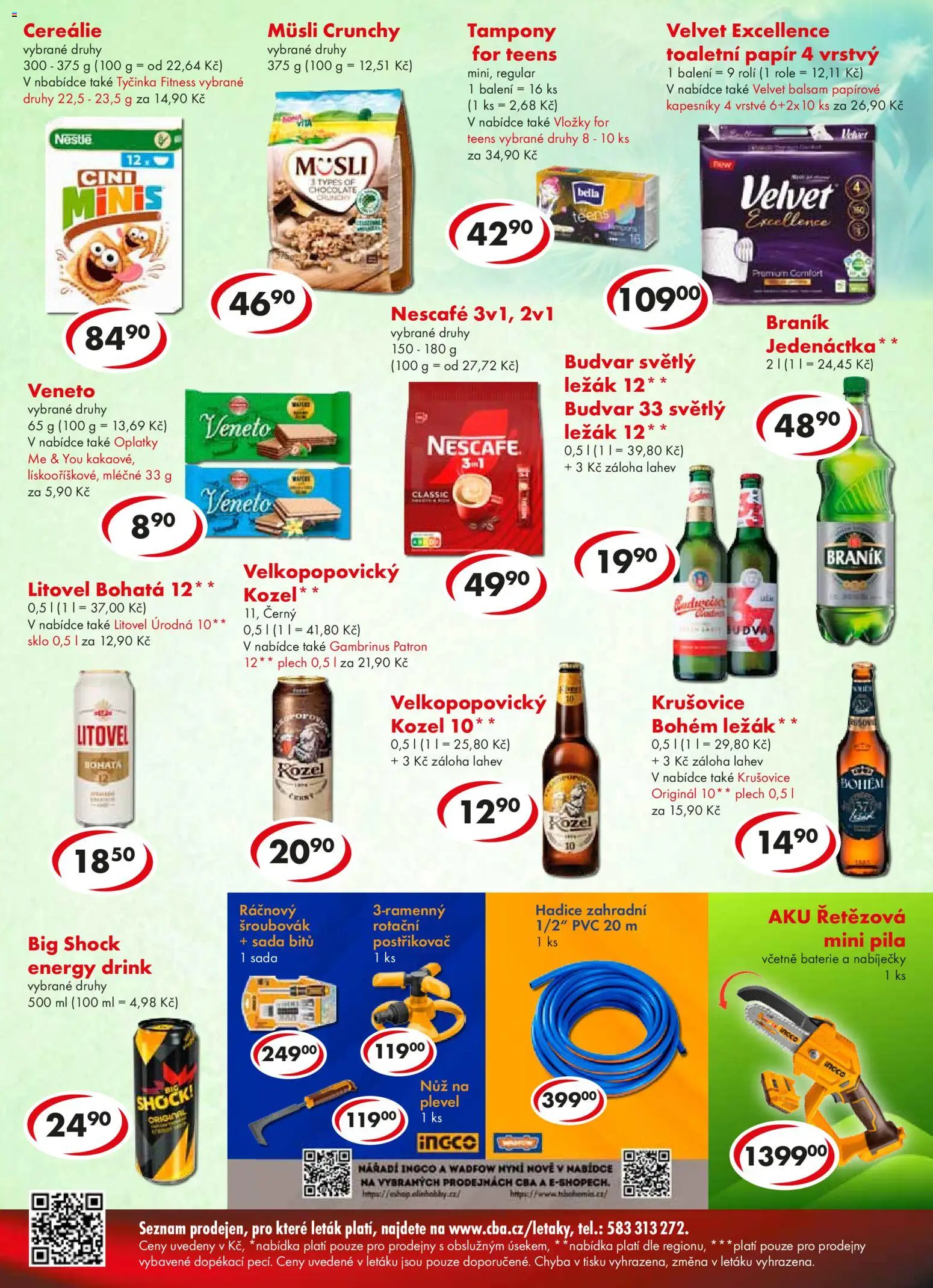 CBA leták - Premium od 15.04.2026 | Strana: 4 | Produkty: Hadice, Nescafé, Nůž, Láhev