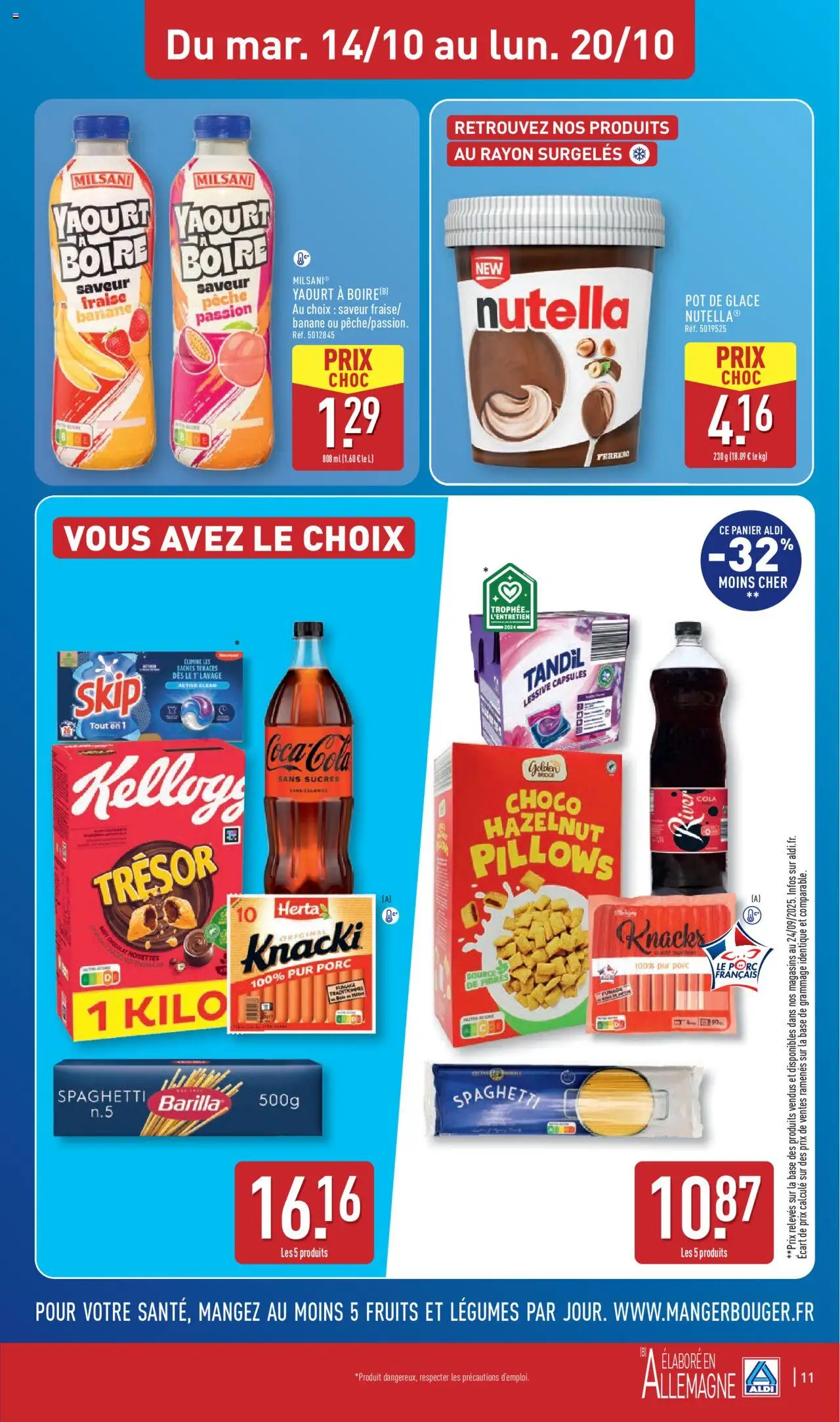 {H1} | Page: 13 | Produits: Spaghetti, Banane, Panier, Lessive