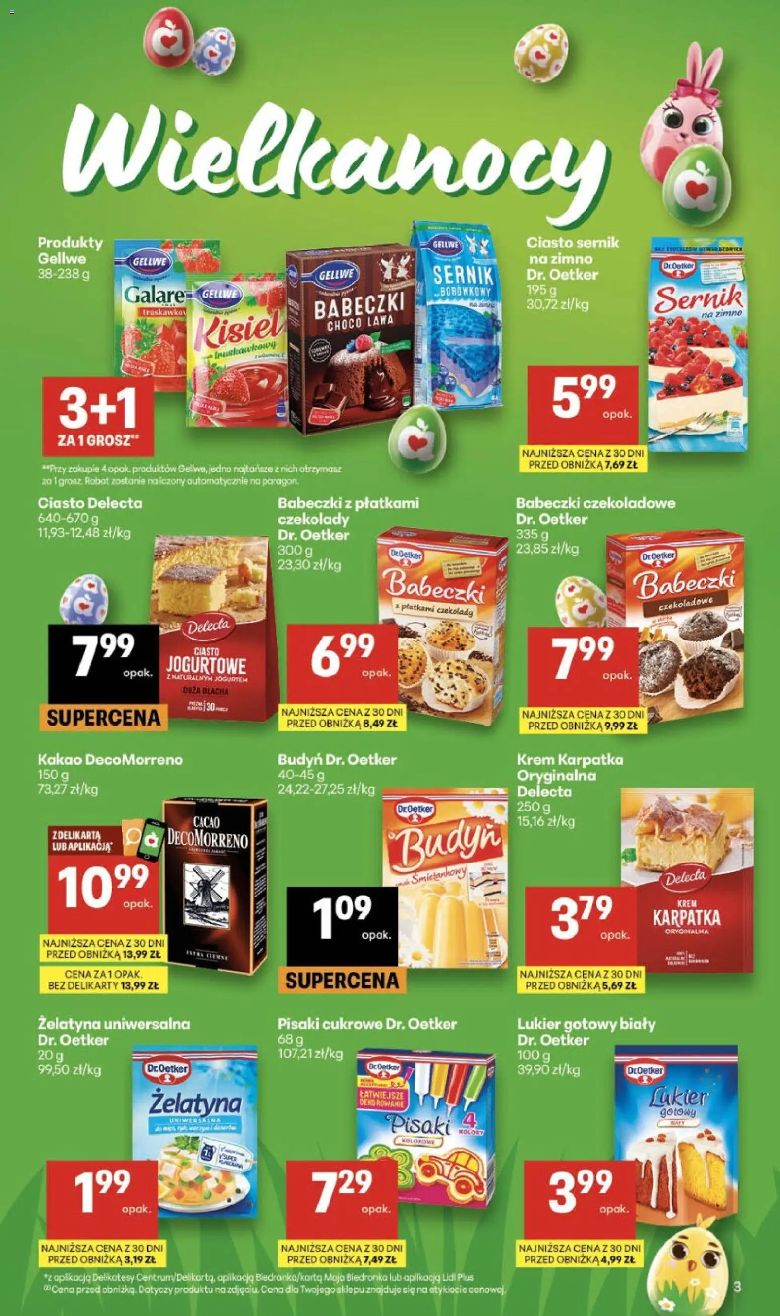 Delikatesy Centrum gazetka - Sklepy Własne od 26.03.2026 | Strona: 3 | Produkty: Kakao, Ciasto, Babeczki, Krem