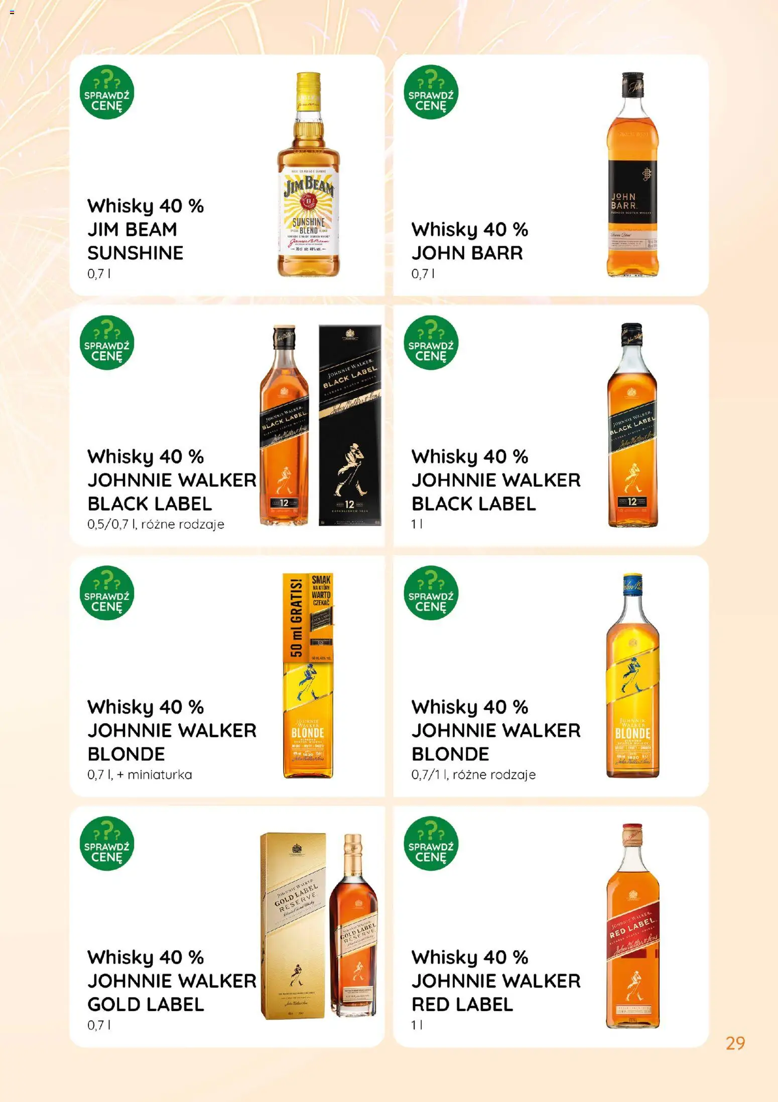 Eurocash Gazetka - Katalog Alkoholowy od 01.01.2026 | Strona: 29 | Produkty: Jim Beam, Red label, Black Label, Whisky