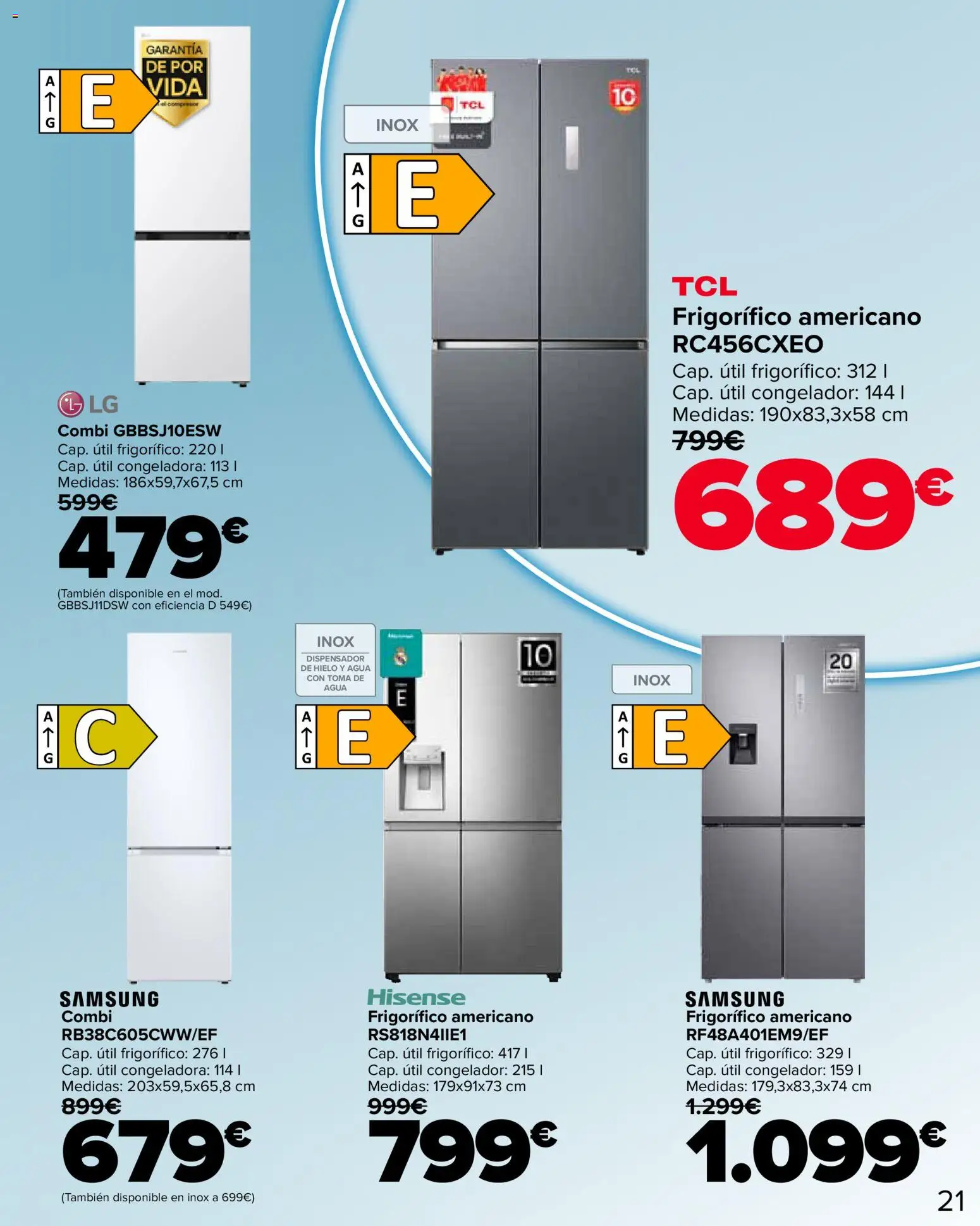 Carrefour Semana santa │ válido desde el 11.03.2026 | Página: 21 | Productos: Ηλεκτρονικα ειδη, Dispensador, Congelador, Combi