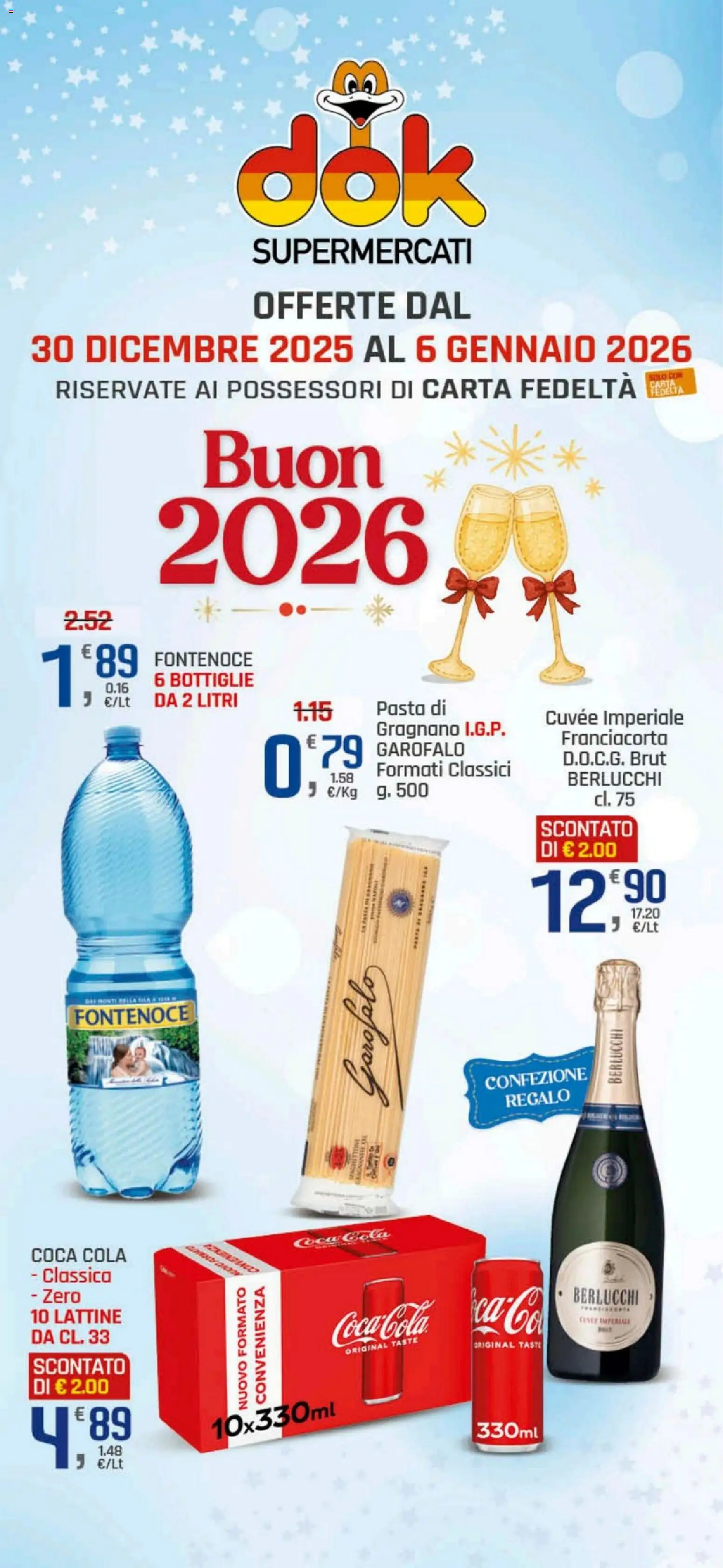 Volantino DOK del 30.12.2025 | Pagina: 1 | Prodotti: Pasta, Coca Cola